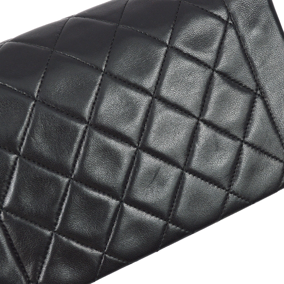 Chanel 1989-1991 Black Lambskin Mini Border Flap Bag