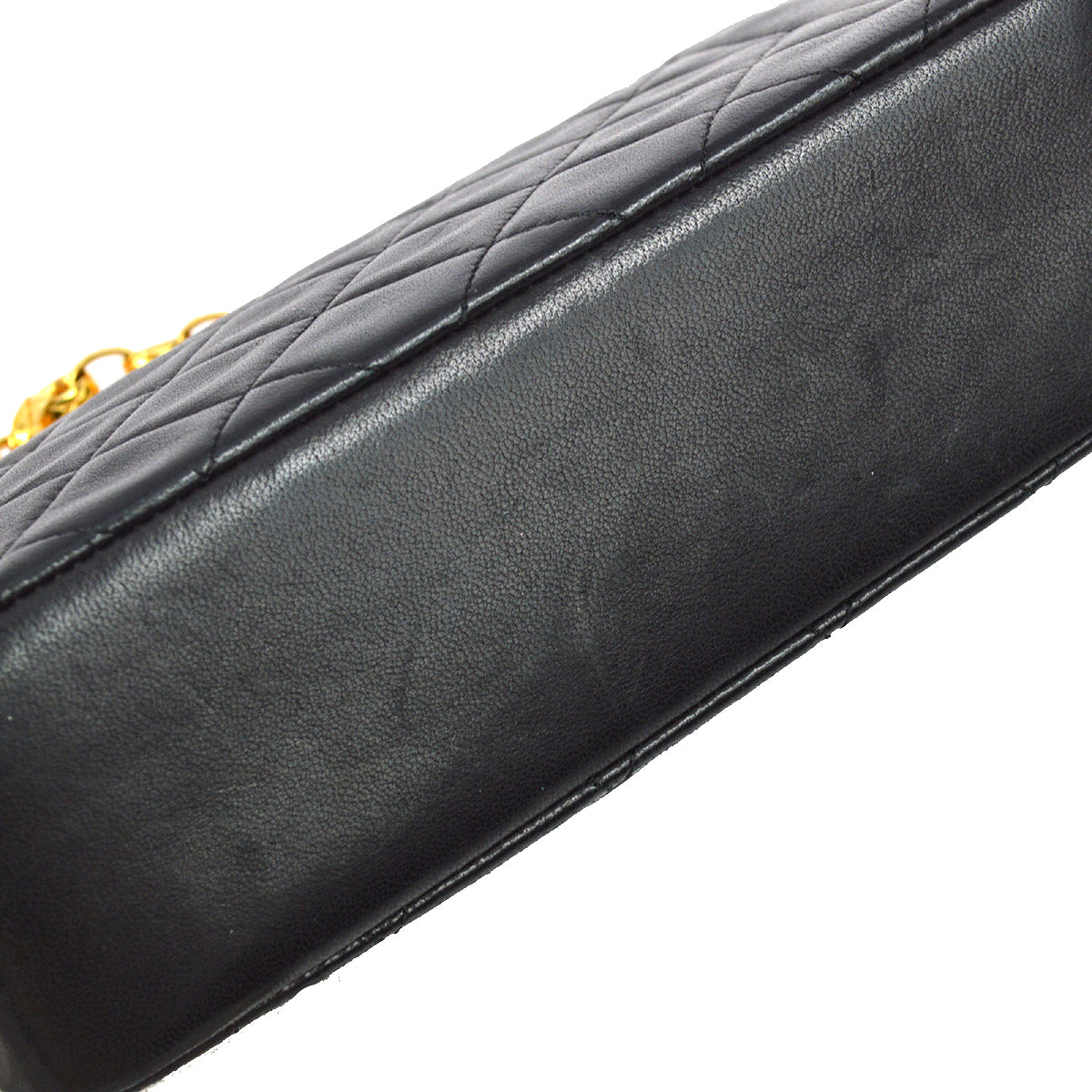 Chanel 1989-1991 Black Lambskin Mini Border Flap Bag