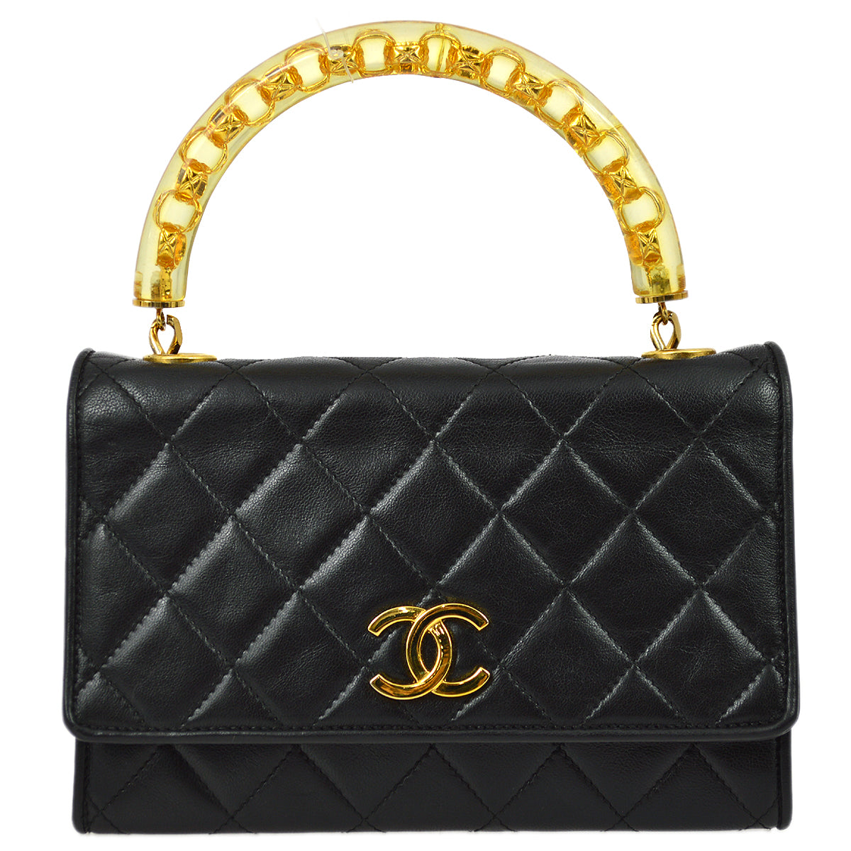 Chanel 1989-1991 Black Lambskin Handbag