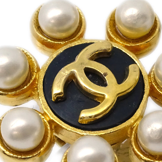 Chanel Earrings Clip-On Artificial Pearl Gold 95A
