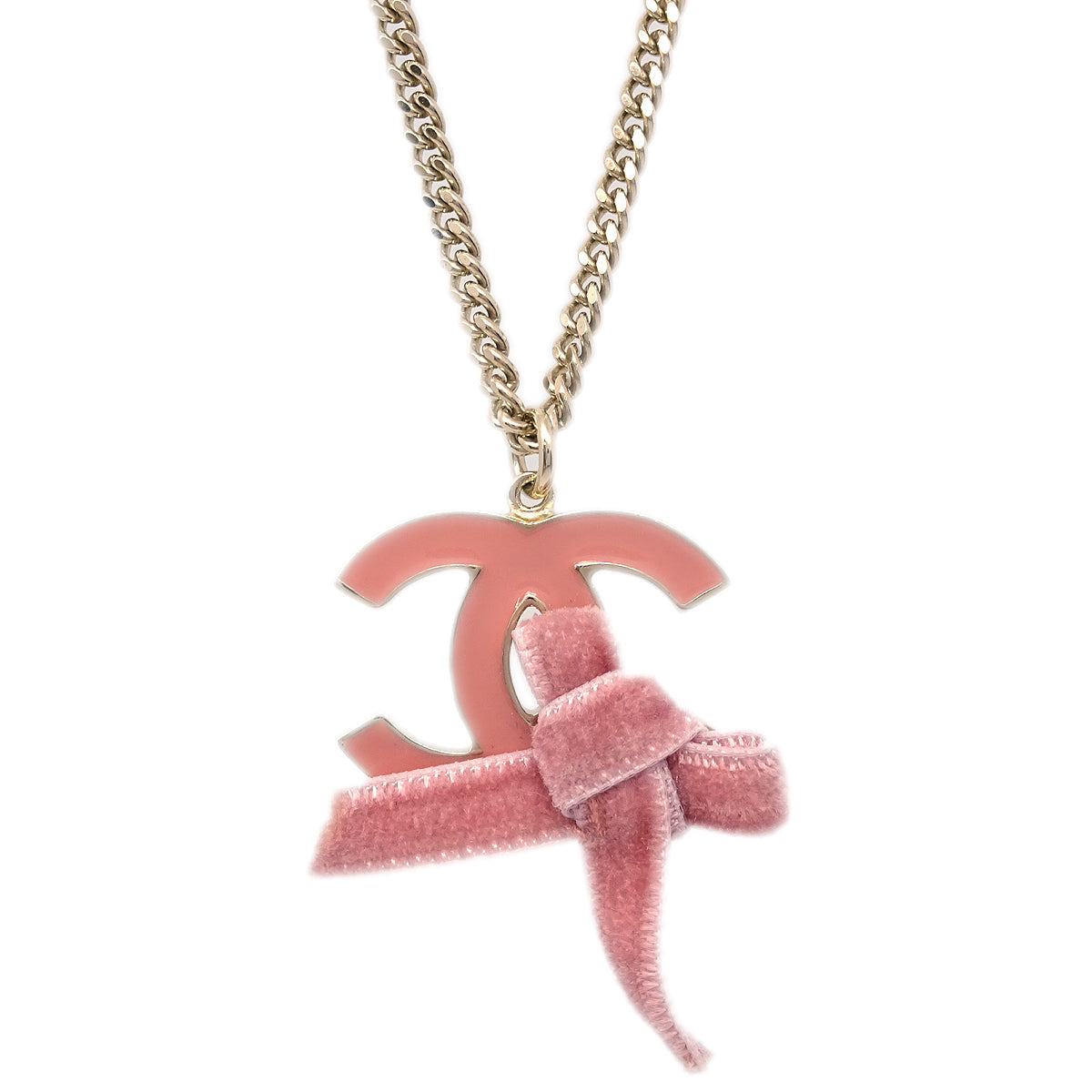 Chanel Bow Gold Chain Necklace Pendant 07C