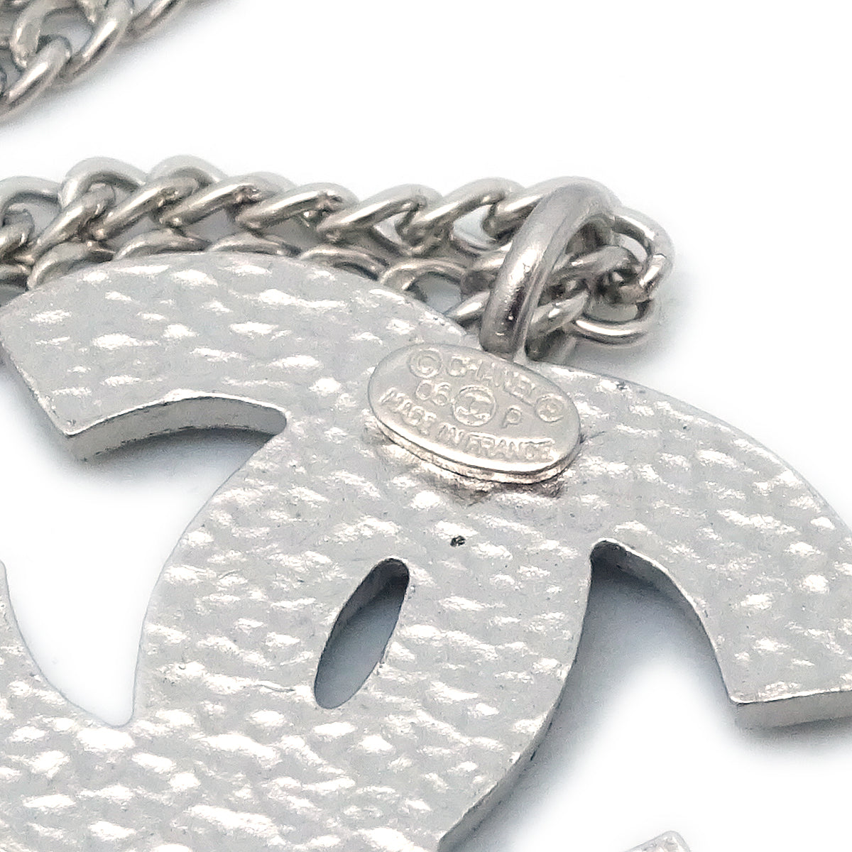 Chanel Silver Chain Necklace Pendant 06P