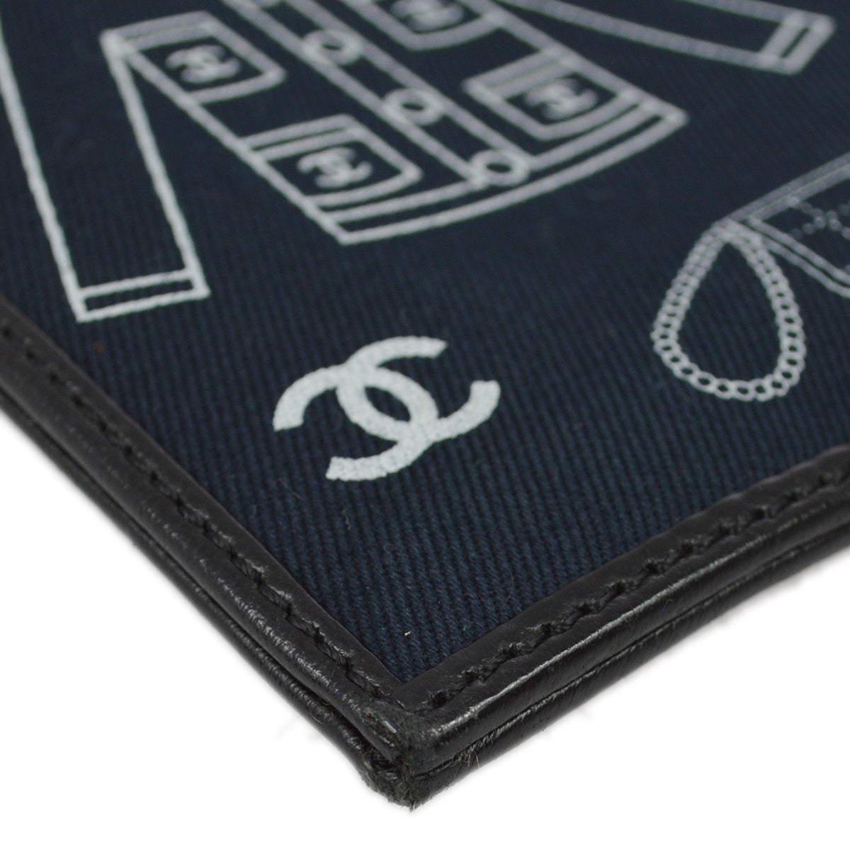 Chanel Fall 2002 Black Canvas Icon Chain Handbag