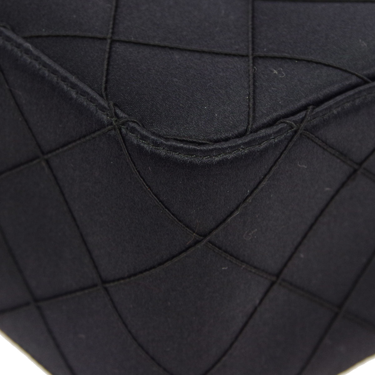 Chanel * 1997-1999 Black Satin Box Vanity Shoulder Bag
