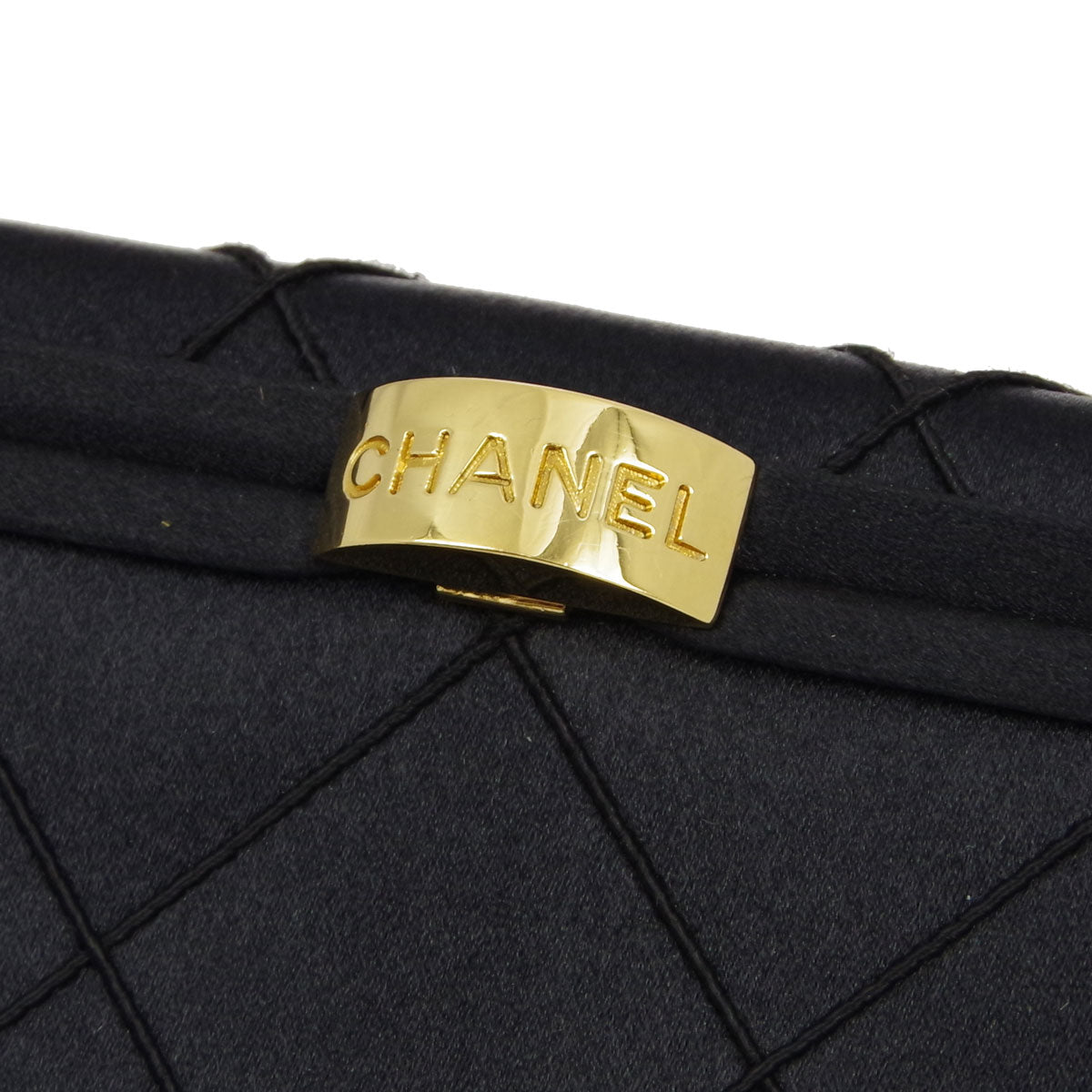 Chanel * 1997-1999 Black Satin Box Vanity Shoulder Bag