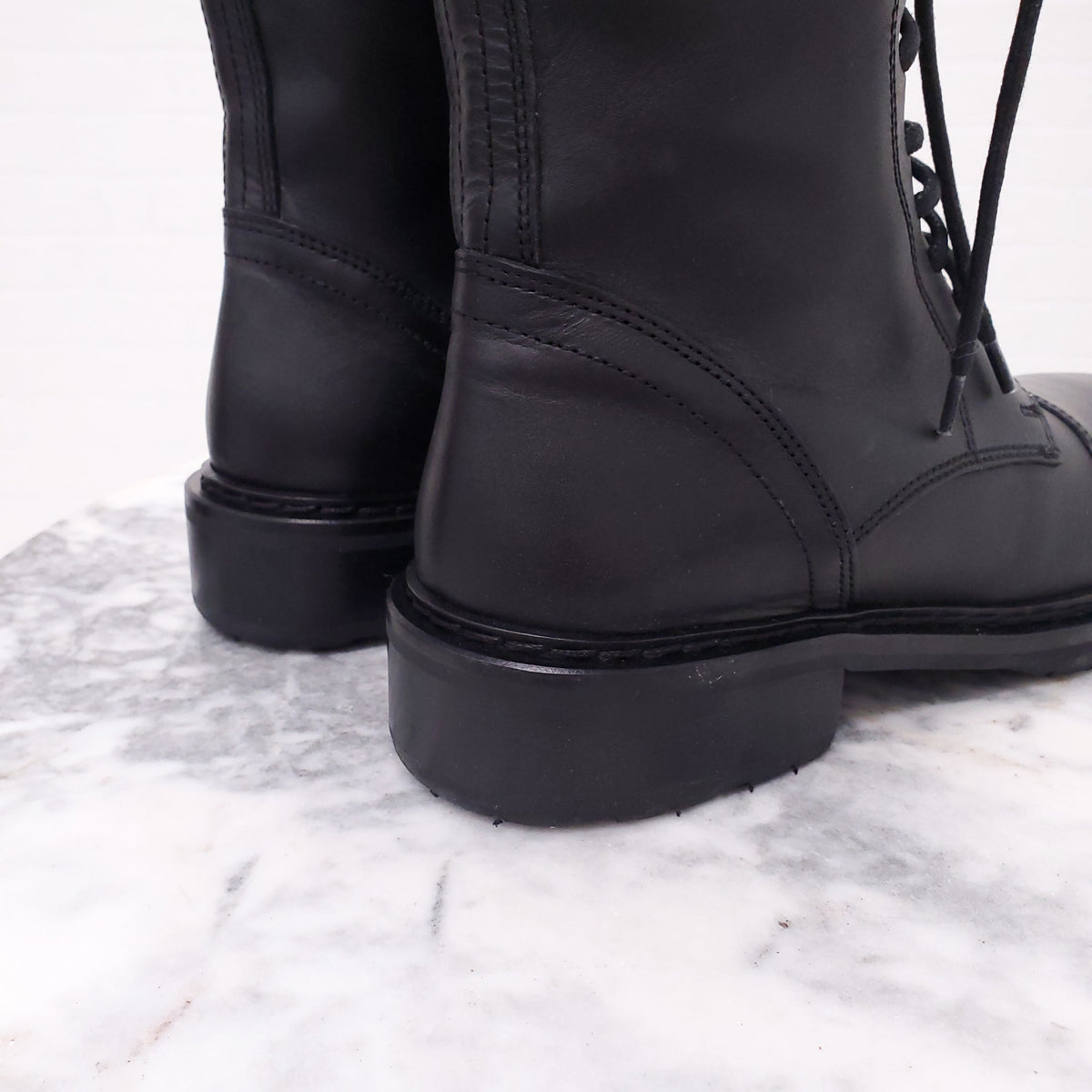 ANN DEMEULEMEESTER BLACK SANTIAGO LACE UP BOOTS - SIZE 36 ($2800)
