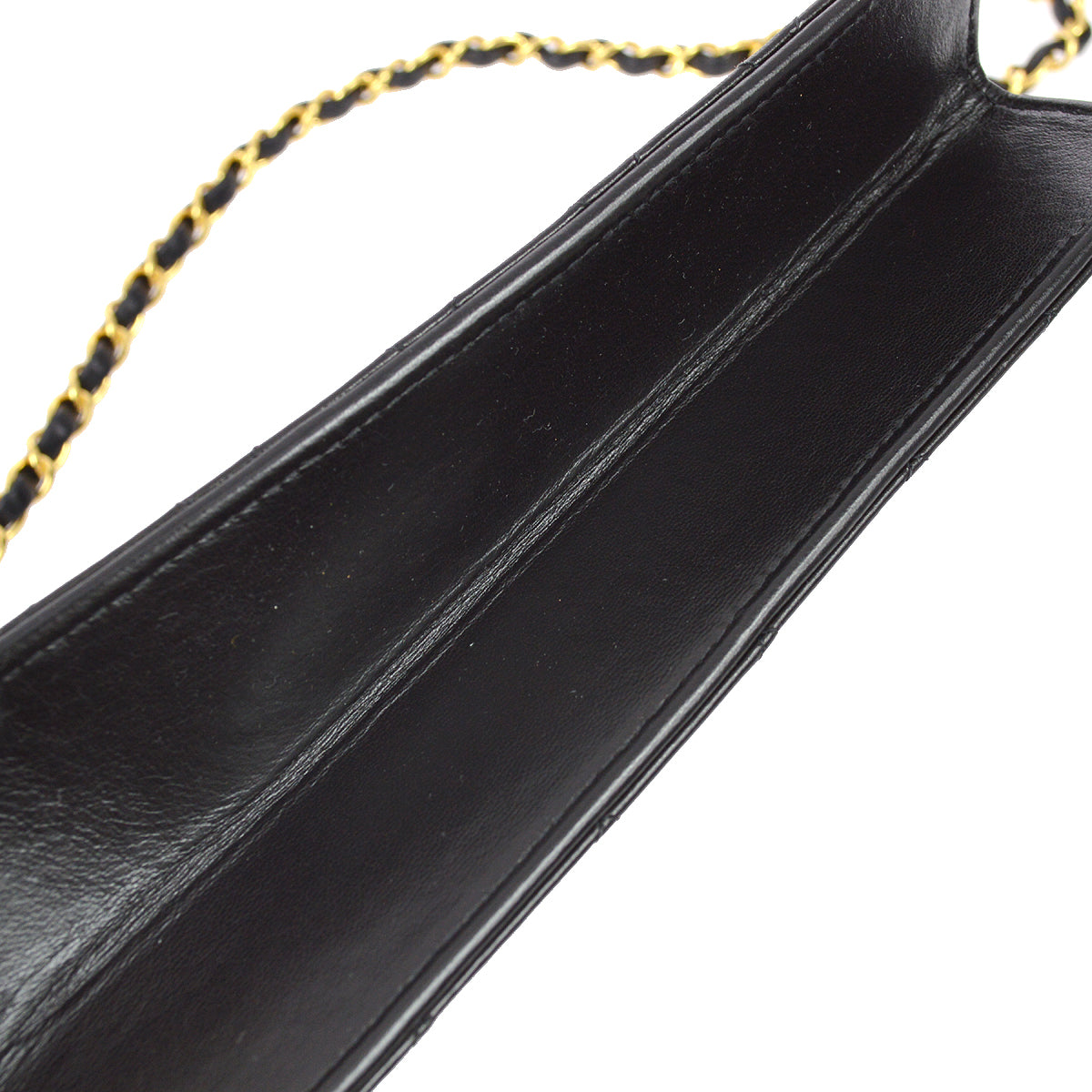 Chanel 1997-1999 Black Lambskin Single Flap Shoulder Bag