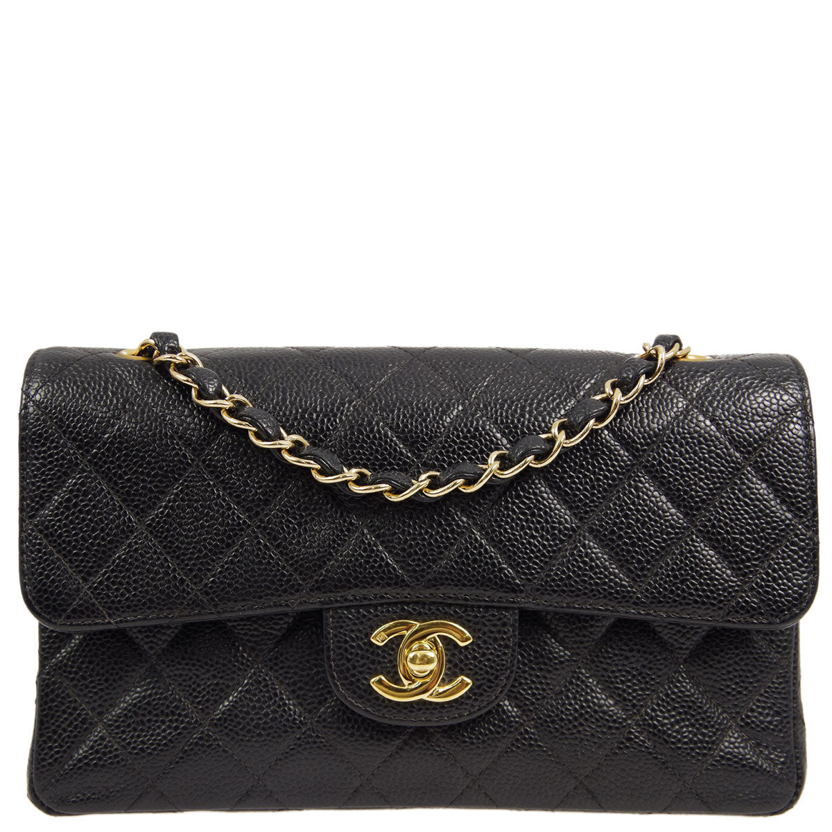 Chanel * 2000-2001 Black Caviar Small Classic Double Flap Bag