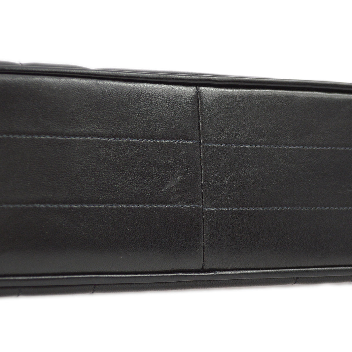 Chanel 1994-1996 Black Lambskin Mademoiselle Straight Flap Handbag
