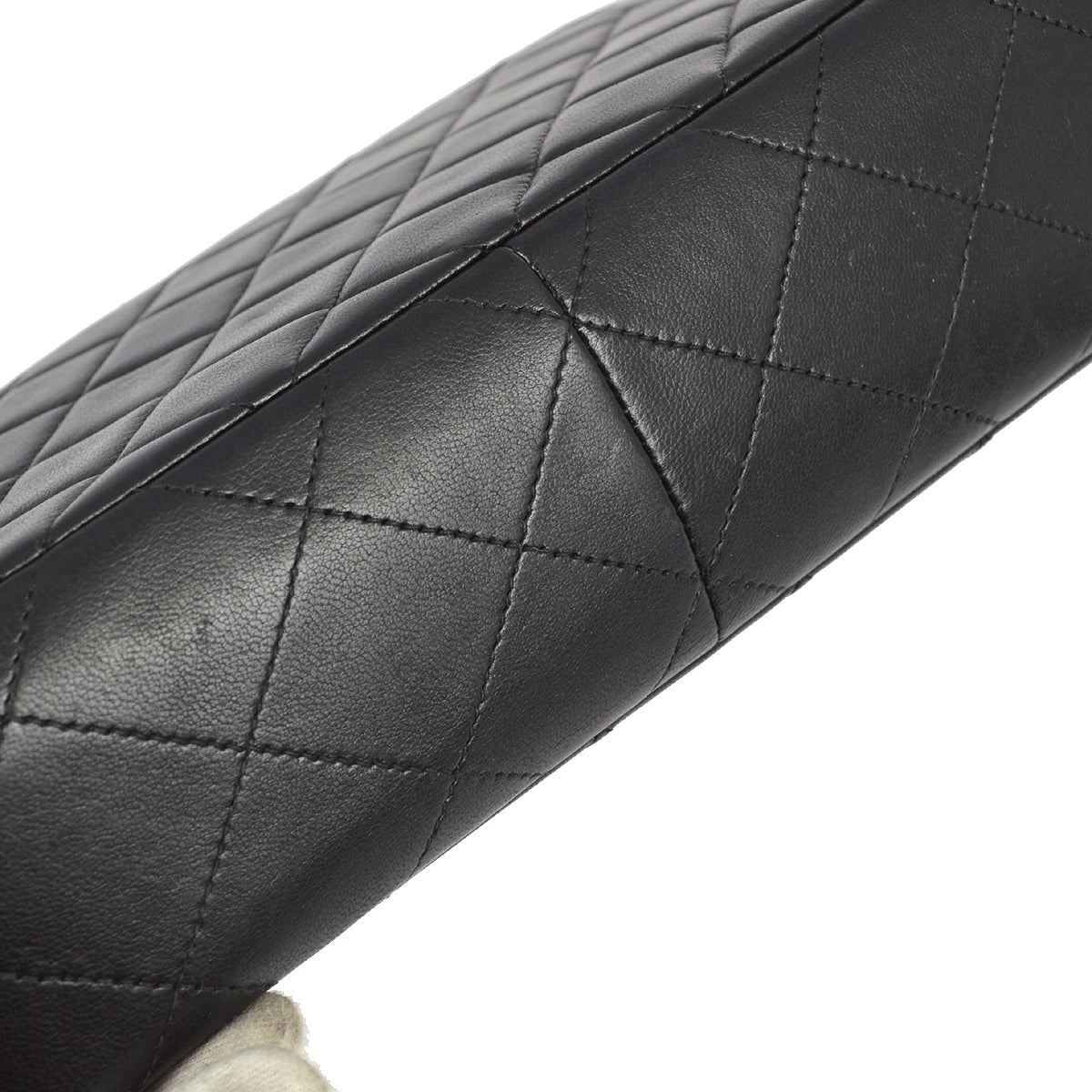 Chanel 1996-1997 Black Lambskin Small Border Flap Bag