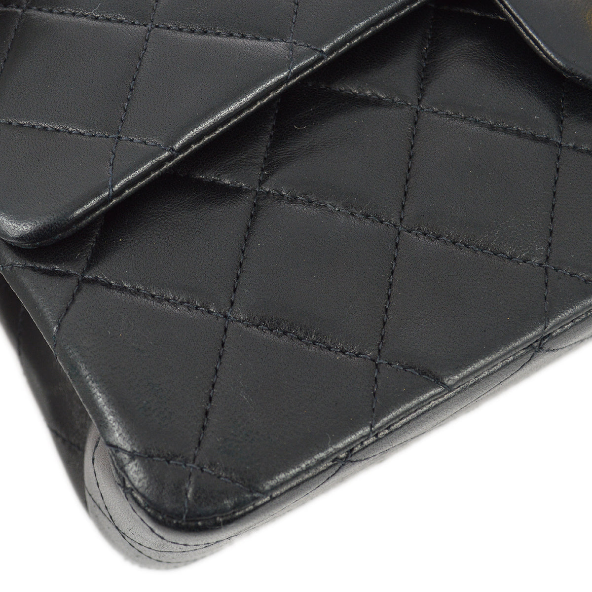 Chanel 1991-1994 Black Lambskin Medium Classic Double Flap Bag