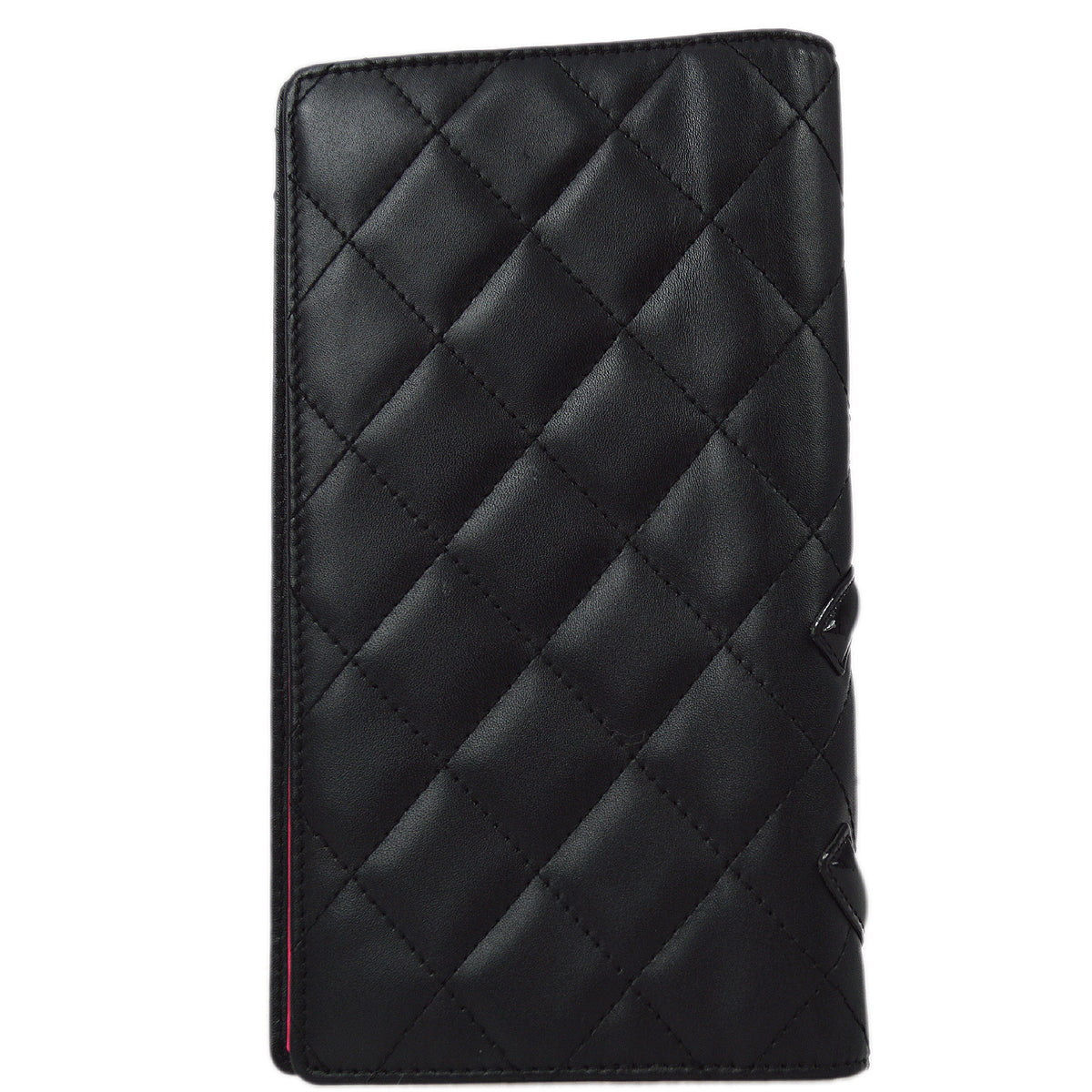 Chanel 1989-1991 Black Calfskin Cambon Ligne Long Wallet