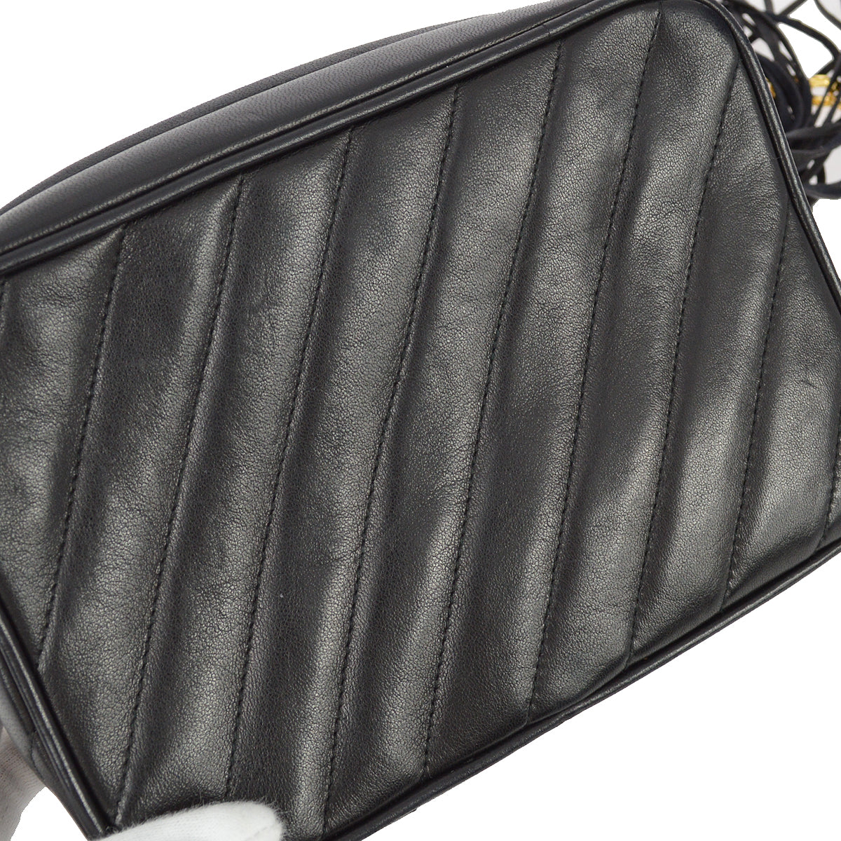 Chanel 1991-1994 Black Lambskin Camera Bag Mini
