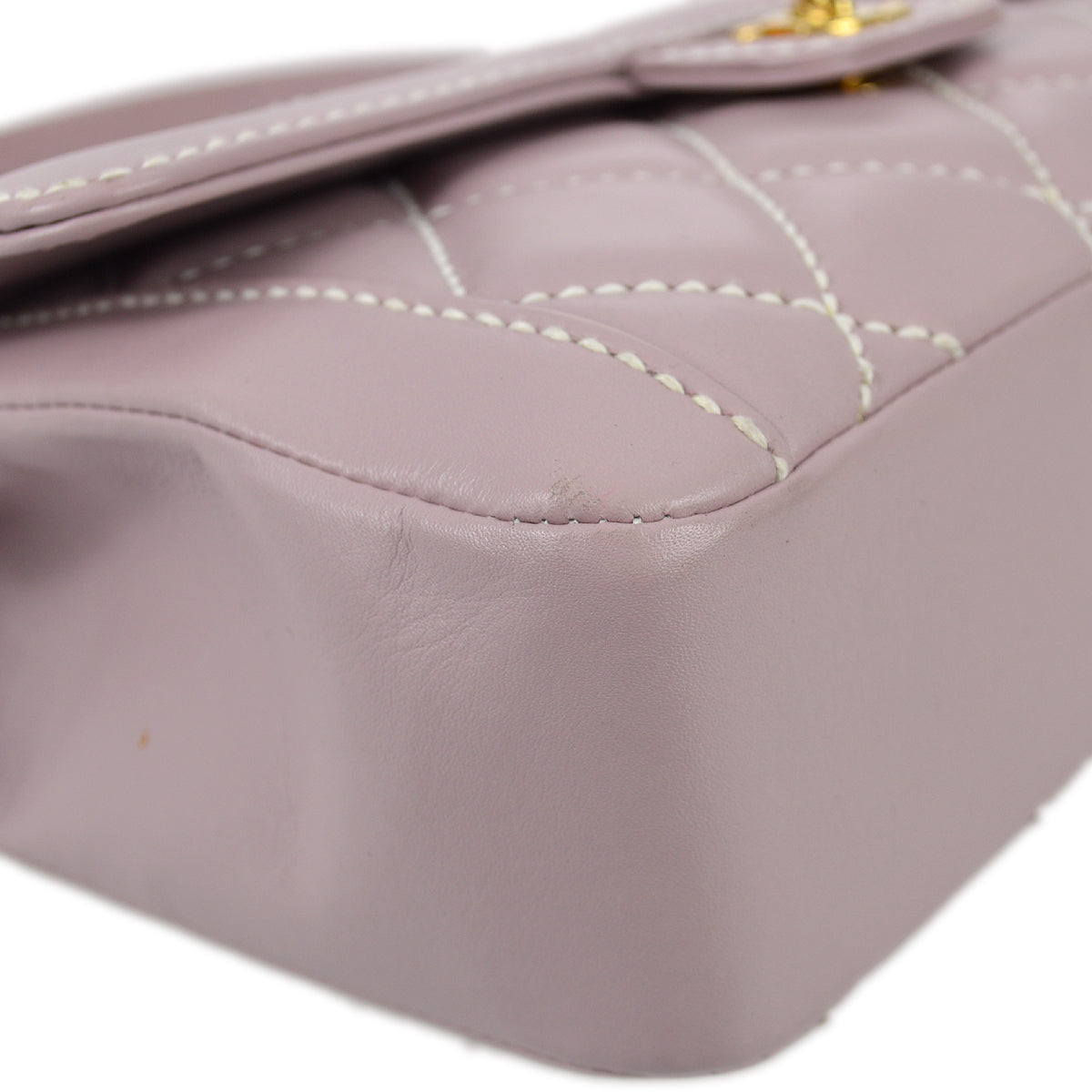 Chanel 2004-2005 Purple Calfskin Wild Stitch Handbag