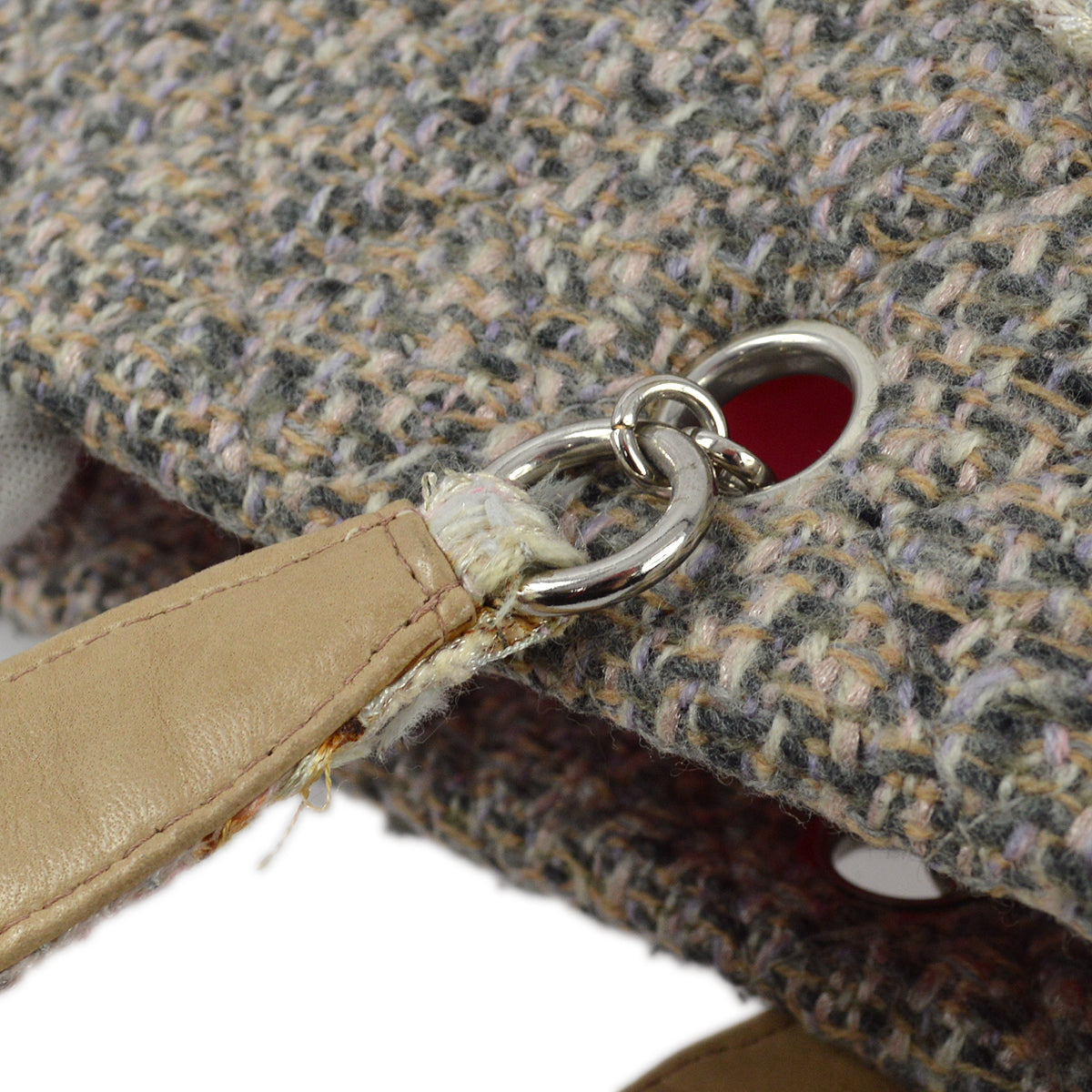 Chanel 2004-2005 Pink Tweed Cambon Ligne Tote Handbag