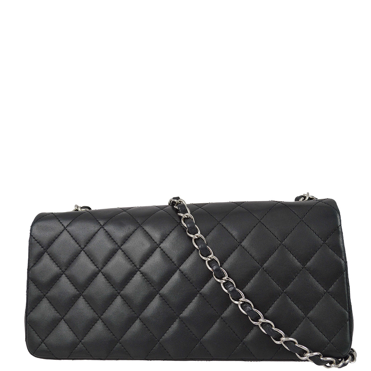 Chanel 2005-2006 Black Lambskin East West Shoulder Bag