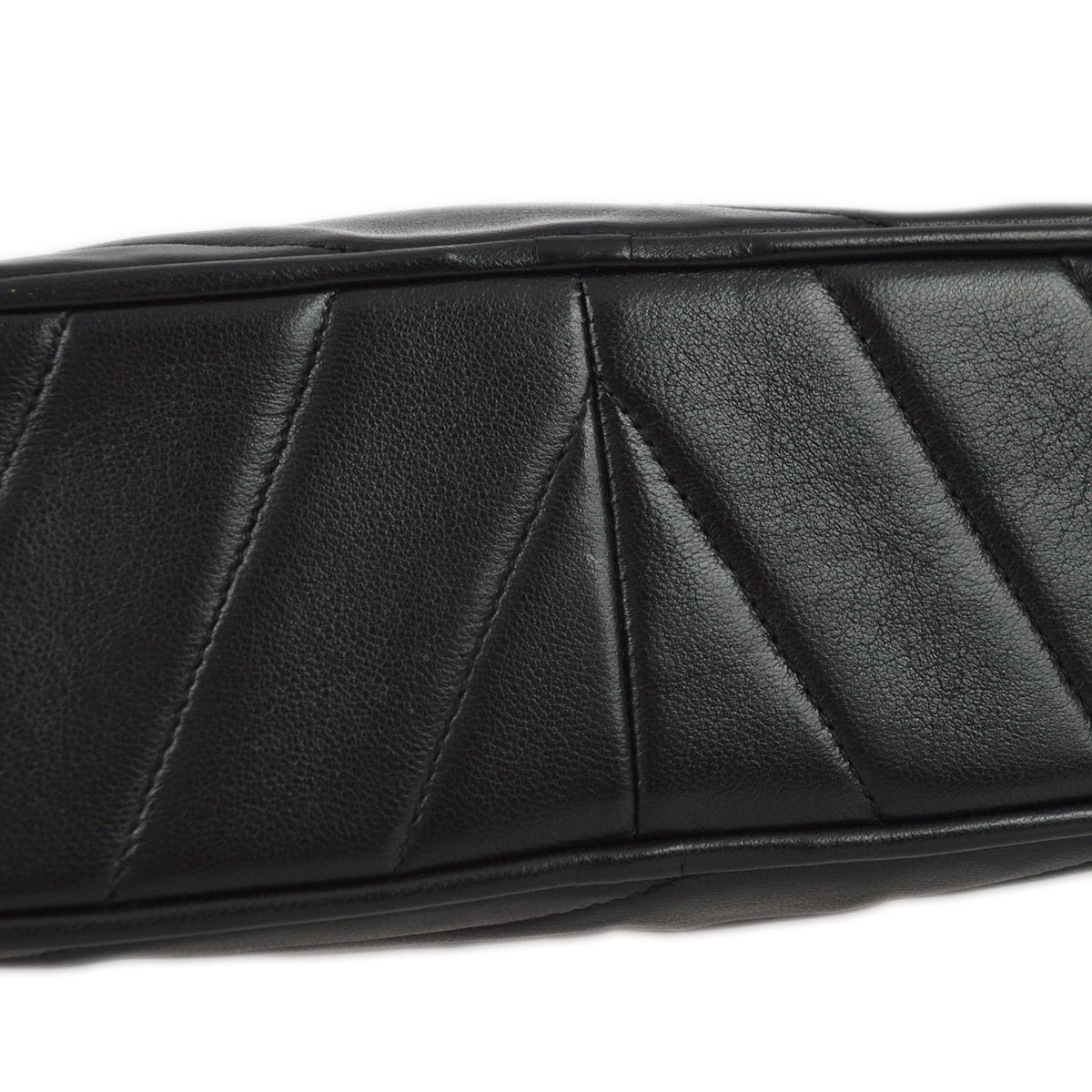 Chanel 1994-1996 Black Lambskin V Stitch Camera Bag Mini