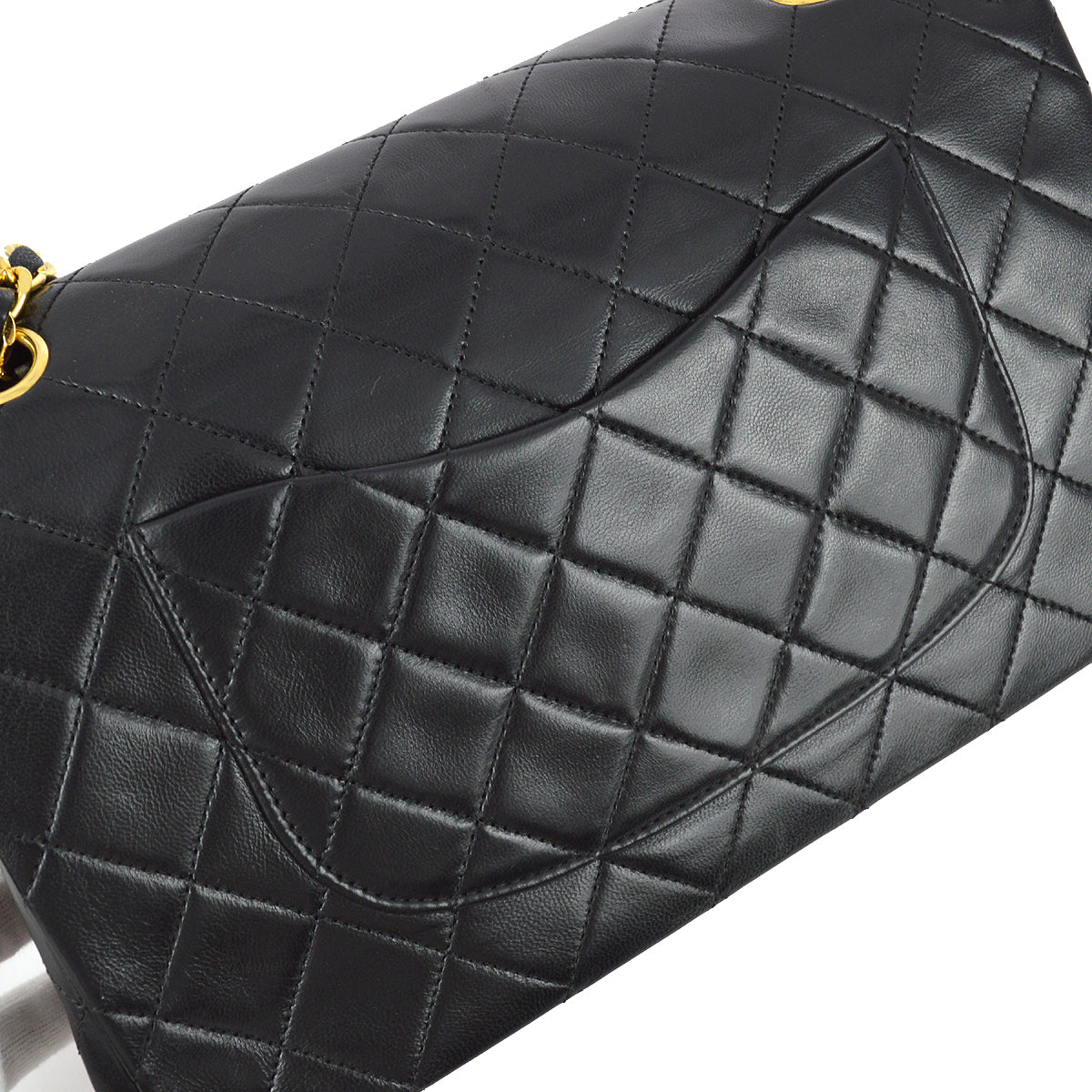 Chanel 1989-1991 Black Lambskin Medium Classic Double Flap Bag
