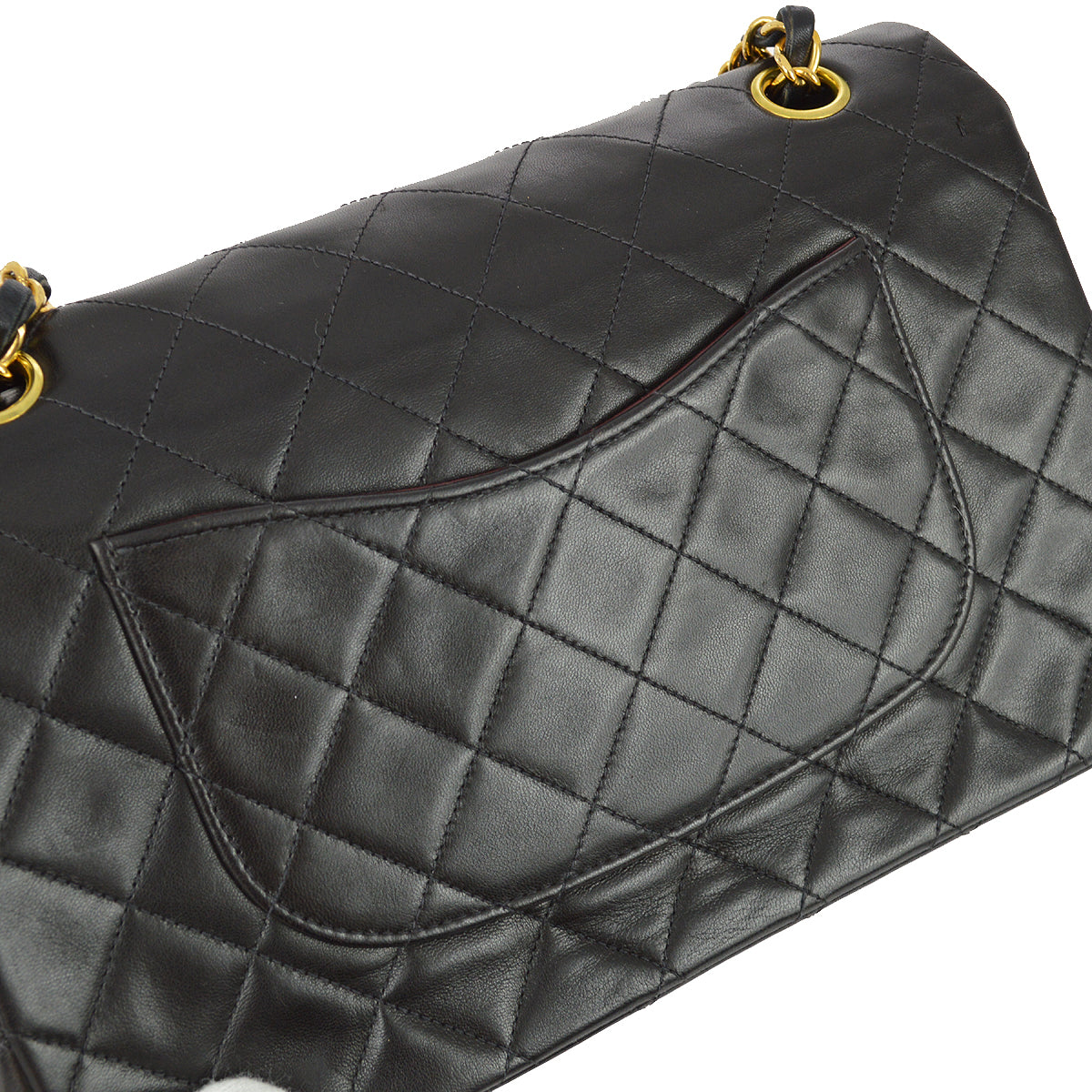 Chanel 1997-1999 Black Lambskin Medium Classic Double Flap Bag