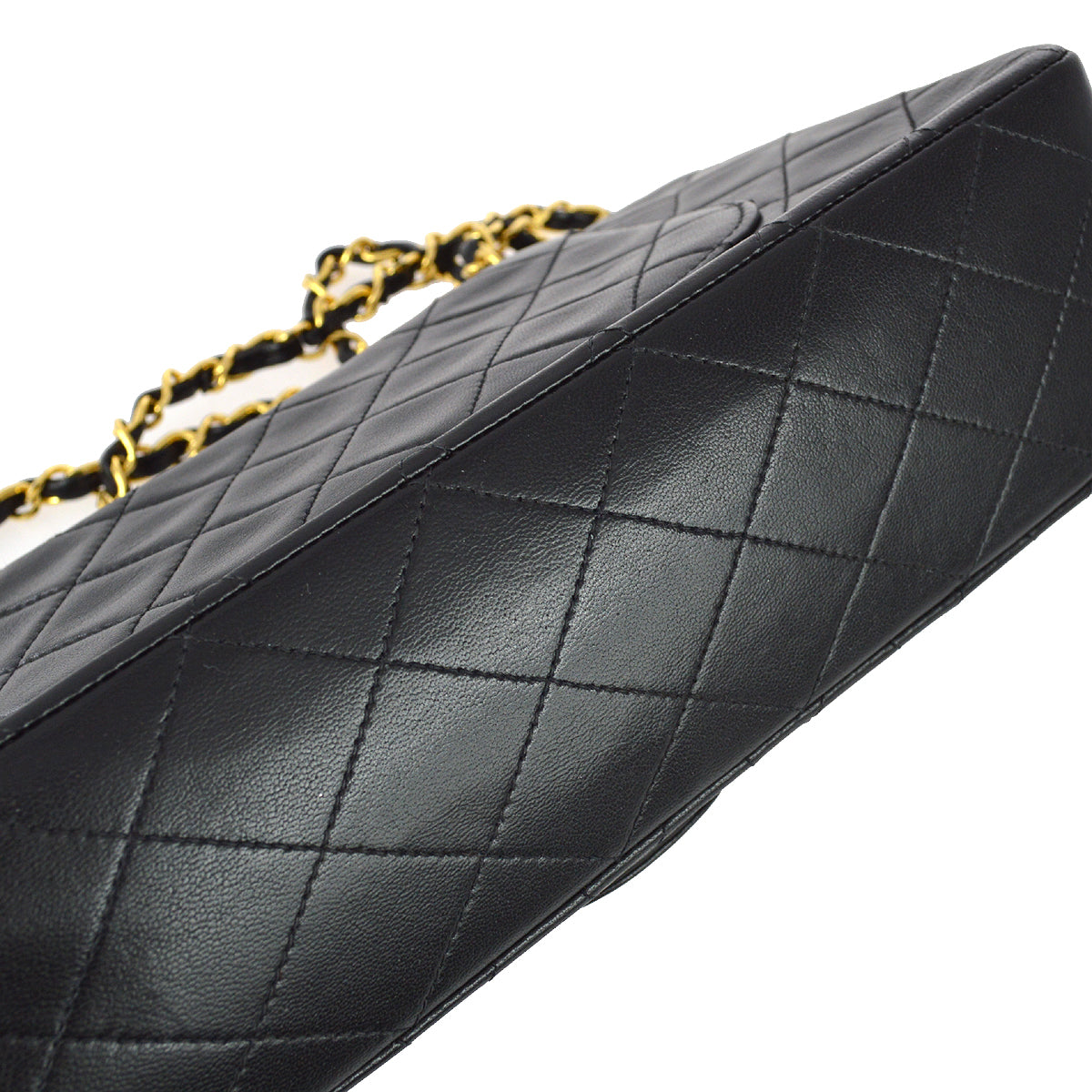 Chanel 1991-1994 Black Lambskin Medium Classic Double Flap Bag