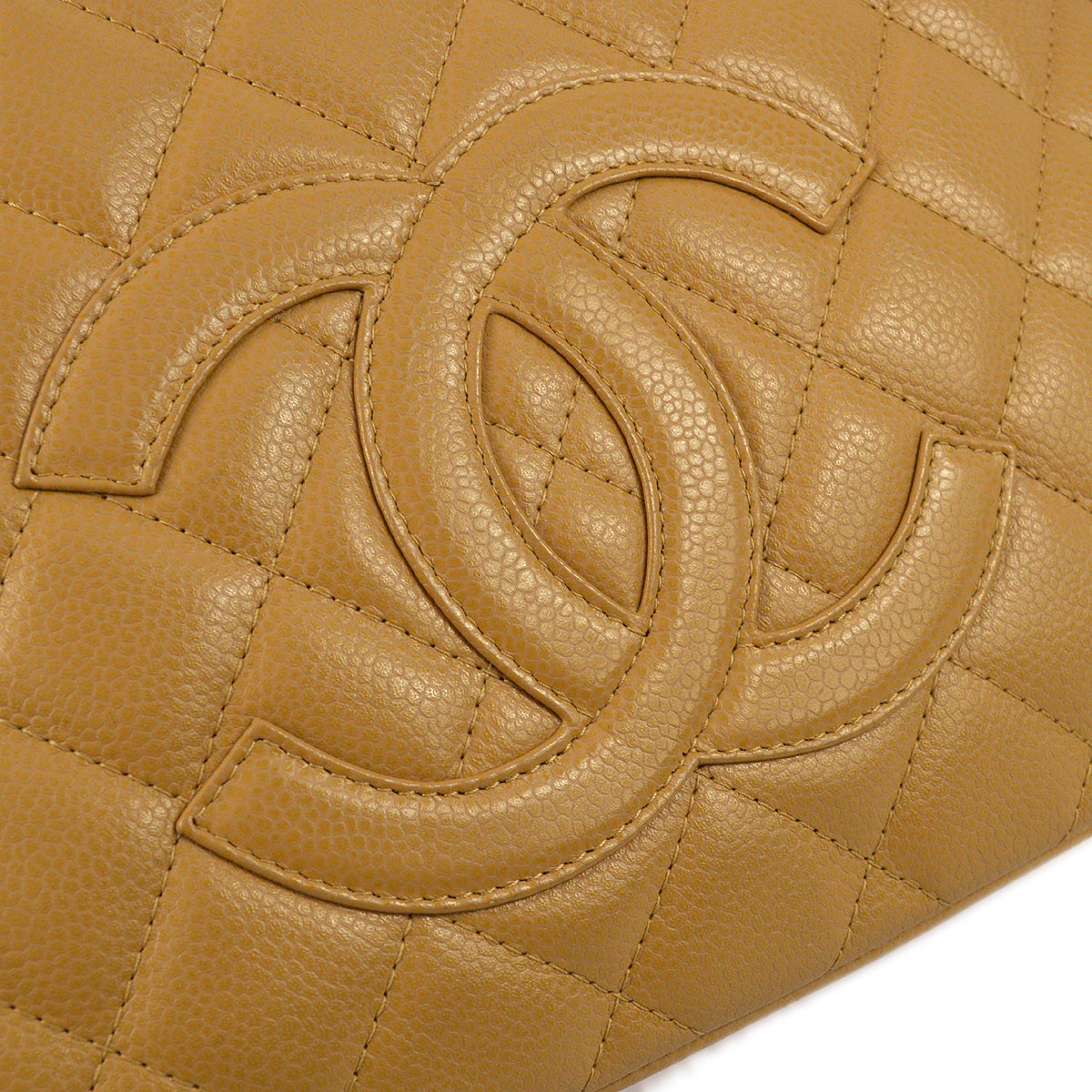 Chanel 2003-2004 Beige Caviar Hobo Bag