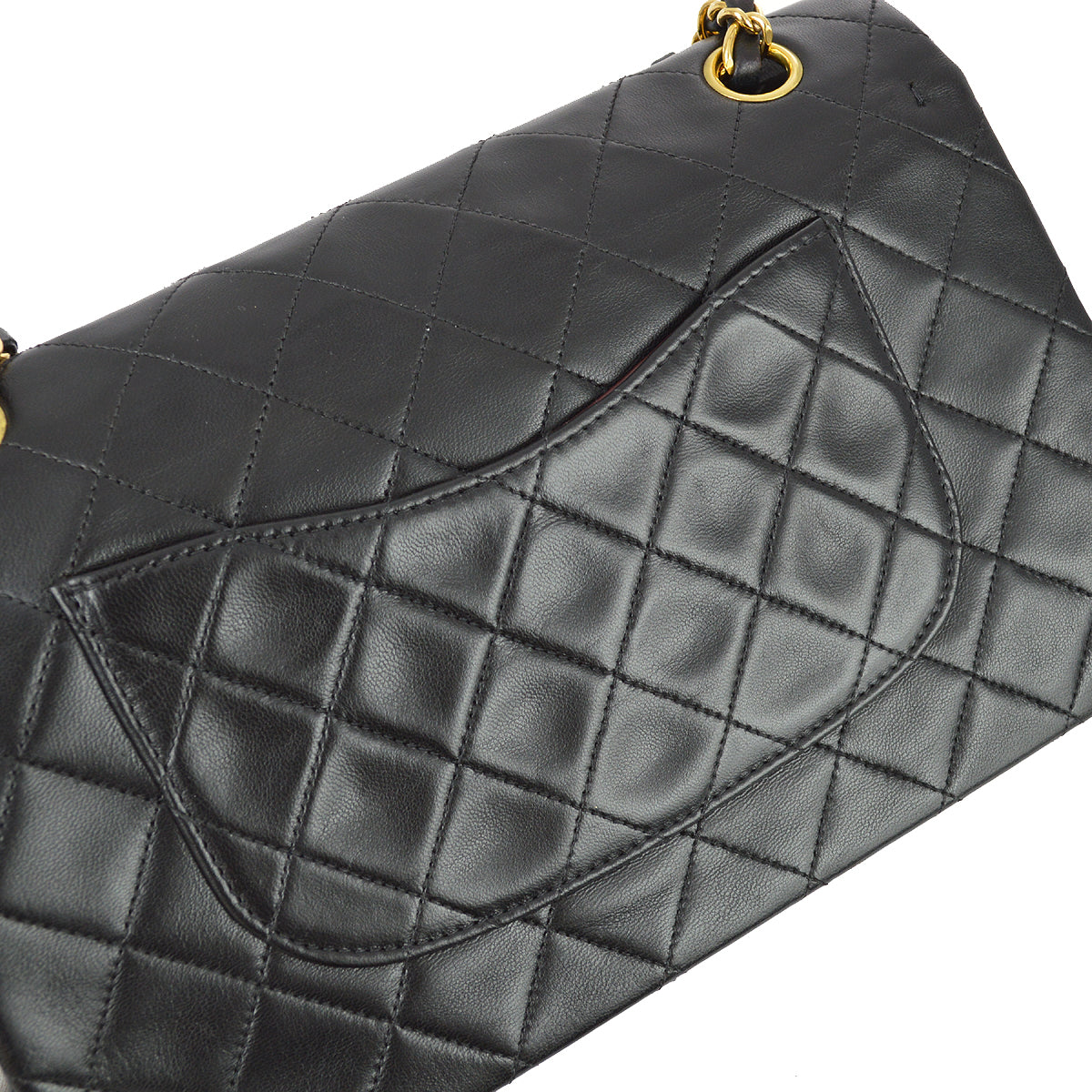 Chanel 1997-1999 Black Lambskin Medium Classic Double Flap Bag