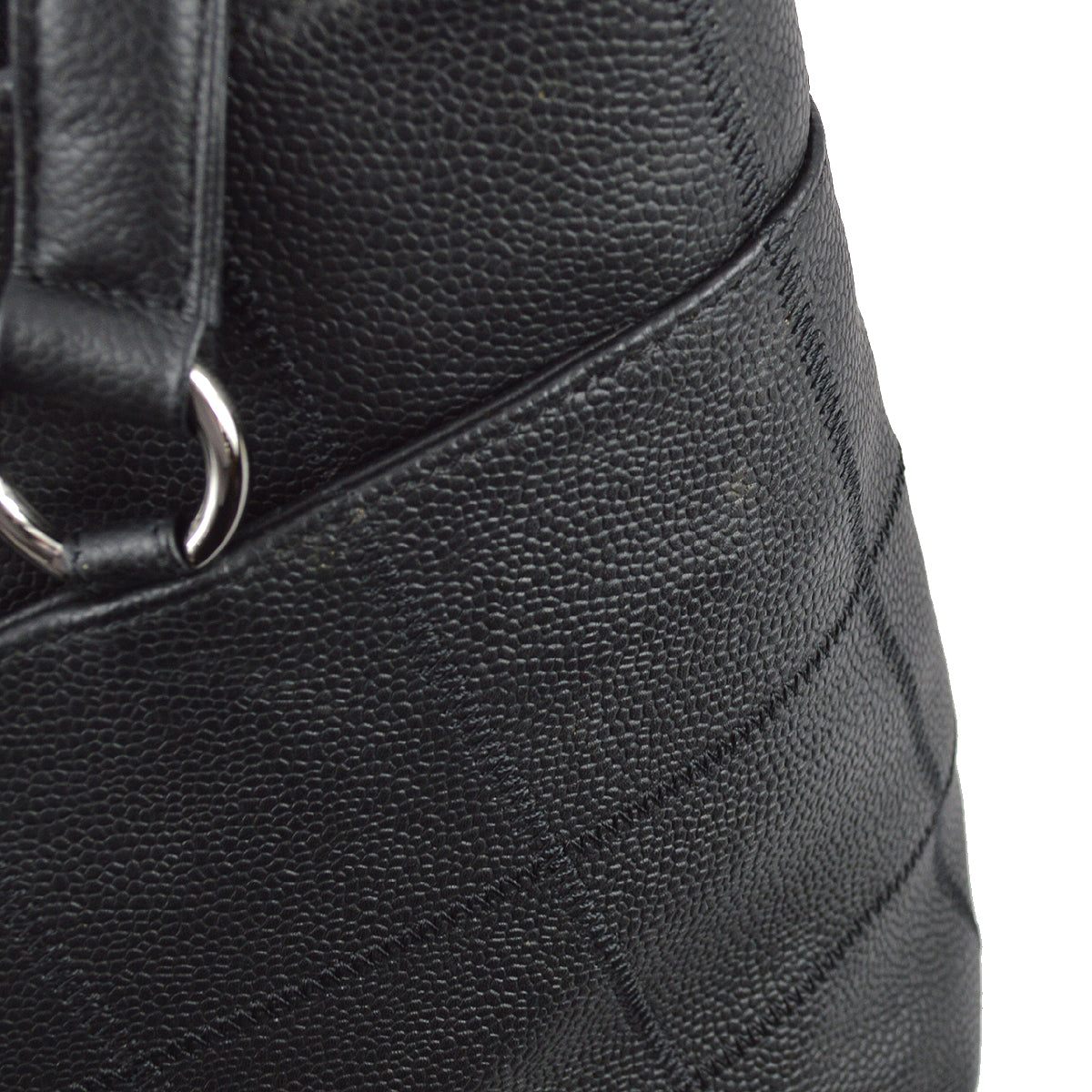 Chanel 2005-2006 Black Caviar Choco Bar Tote Handbag