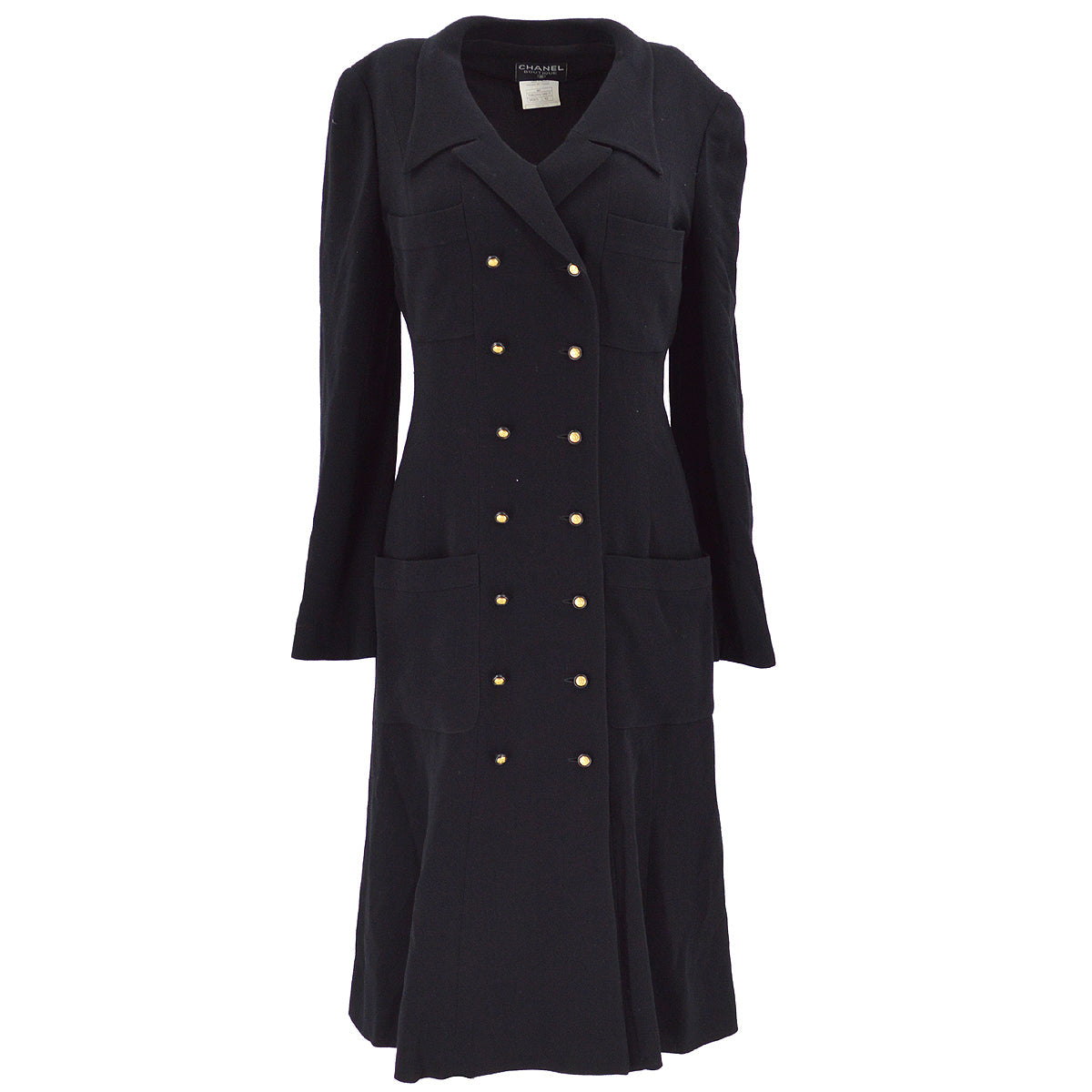 Chanel 1996 fall peak-lapel wool coat #42