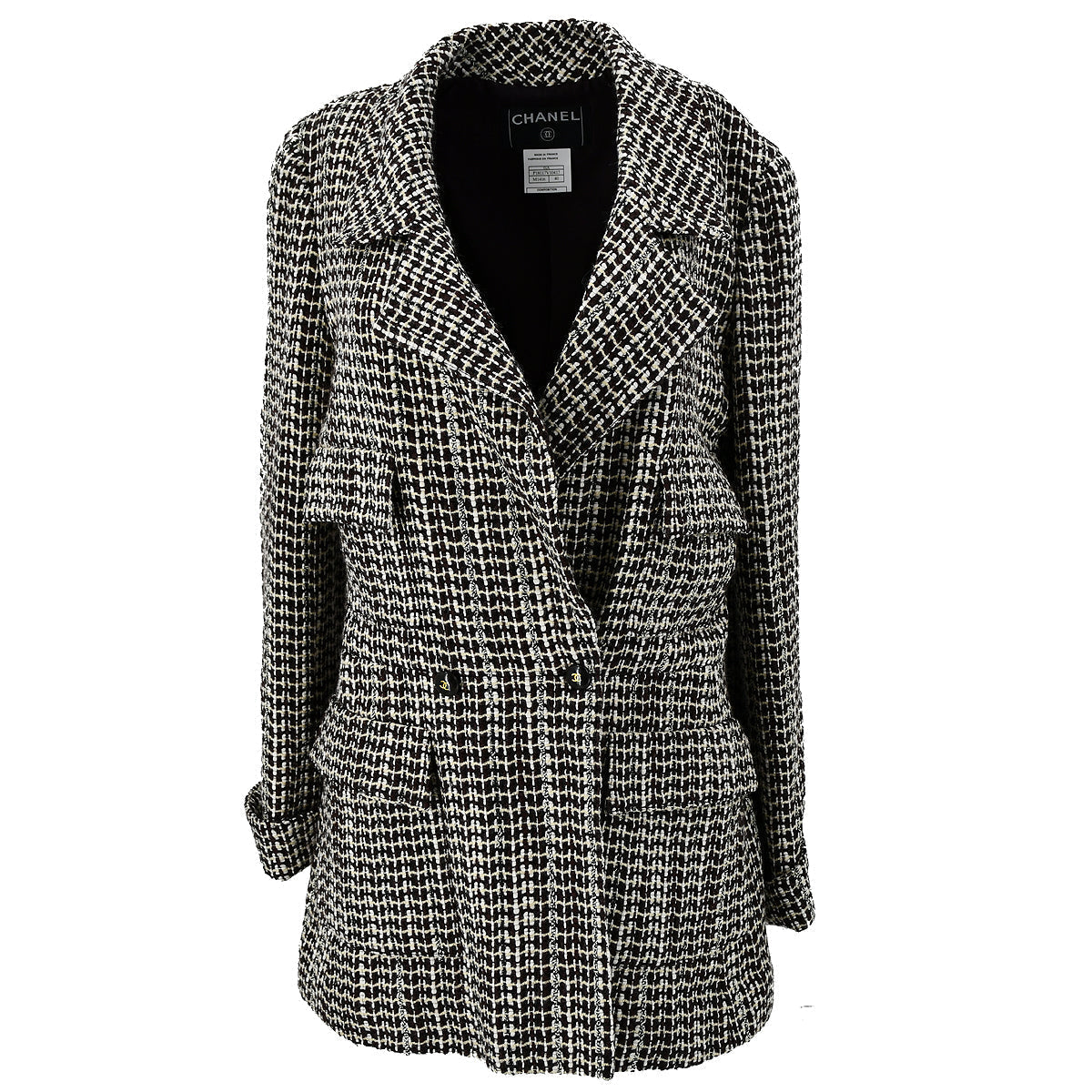 Chanel 2001 fall bouclé double-breasted jacket #40