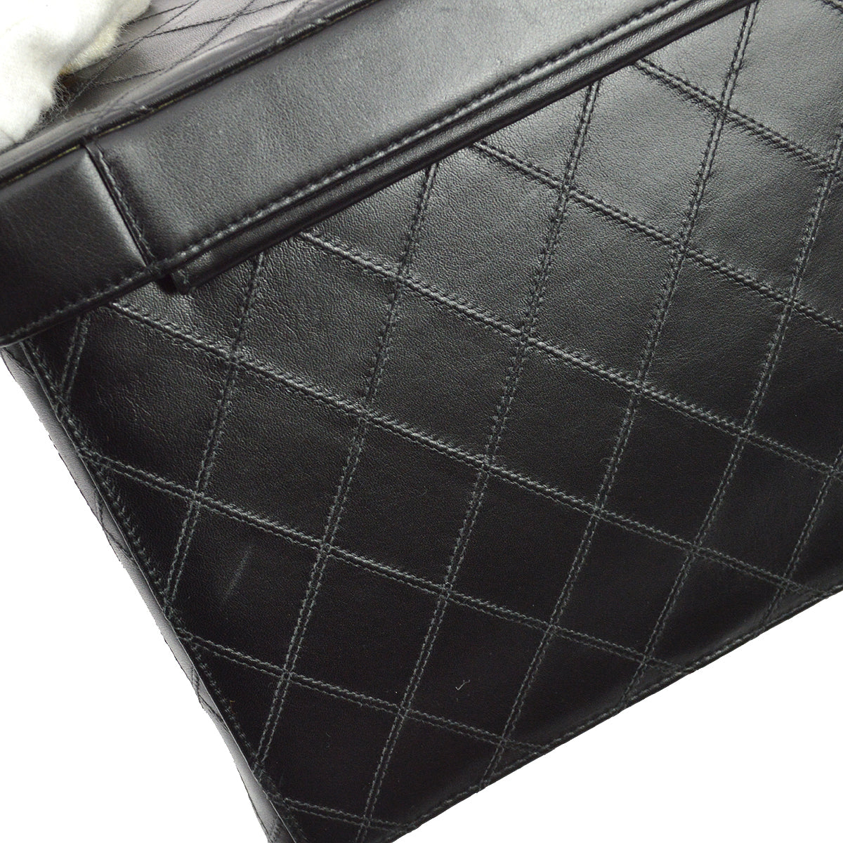 Chanel 1994-1996 Black Lambskin Bicolore Vanity 2way Handbag