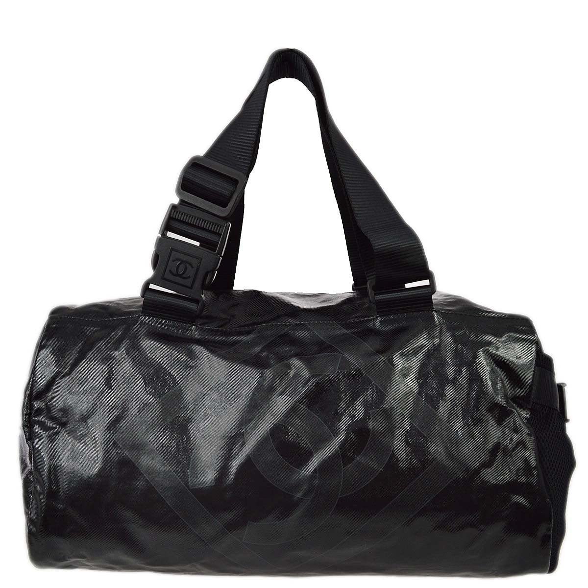 Chanel 2006-2008 Sports Line Black Vinyl Gym Bag 35