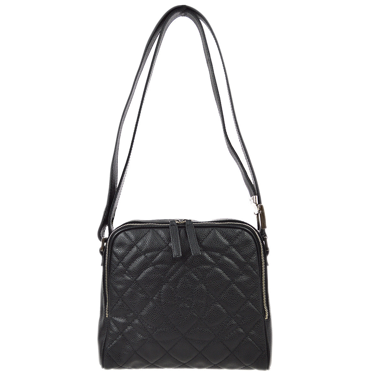 Chanel 1989-1991 Black Caviar Shoulder Bag