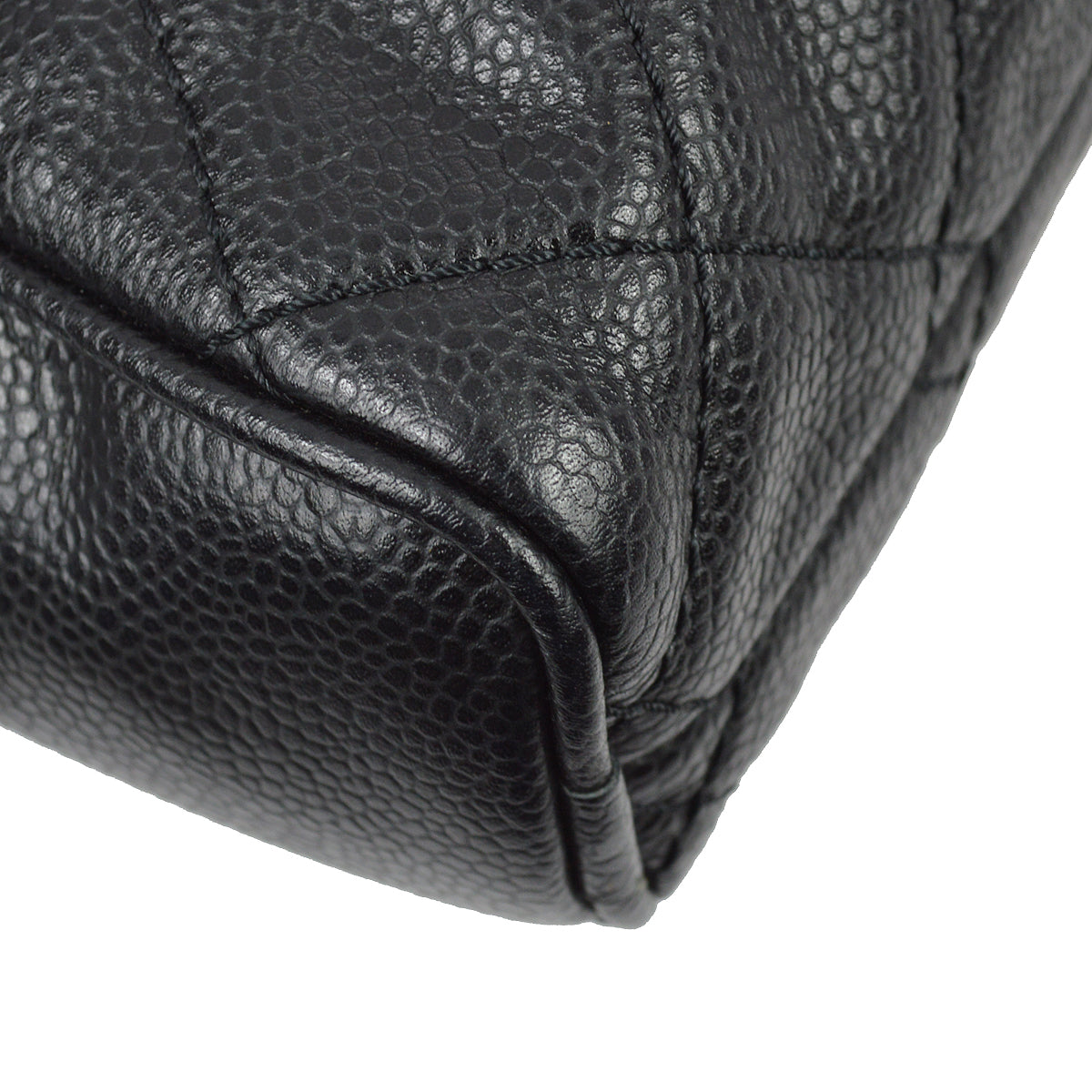 Chanel 1989-1991 Black Caviar Shoulder Bag