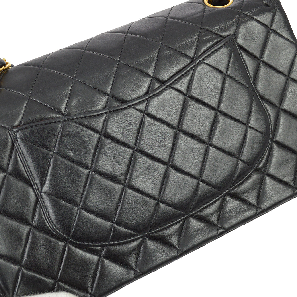 Chanel 2000-2001 Black Lambskin Medium Classic Double Flap Bag