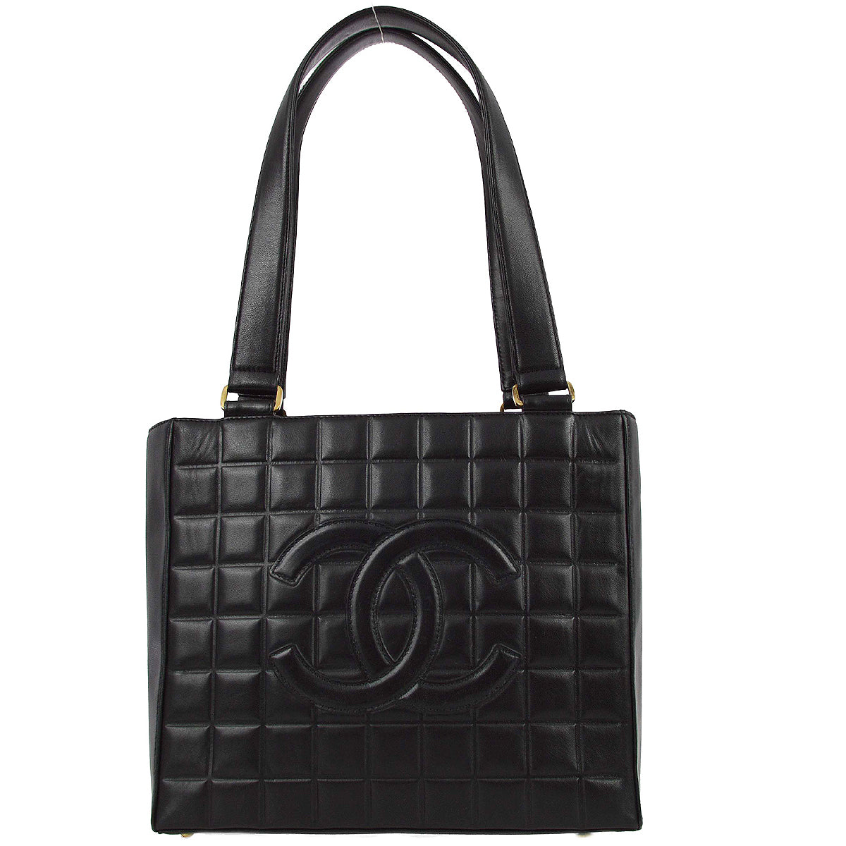 Chanel 2001-2003 Black Lambskin Choco Bar Tote