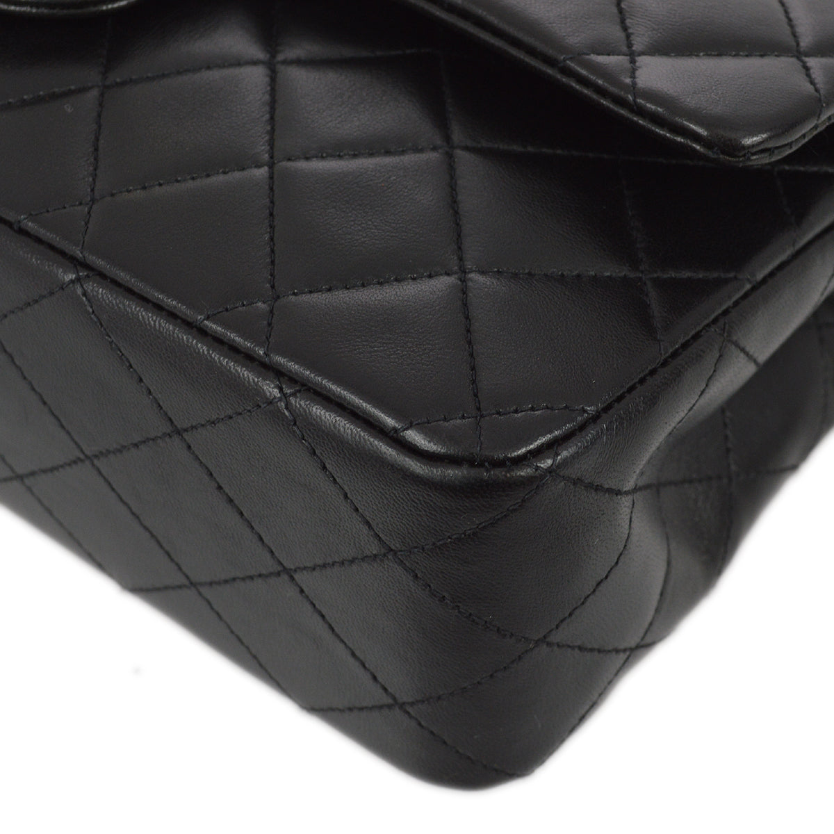 Chanel 1994-1996 Black Lambskin Medium Classic Double Flap Bag
