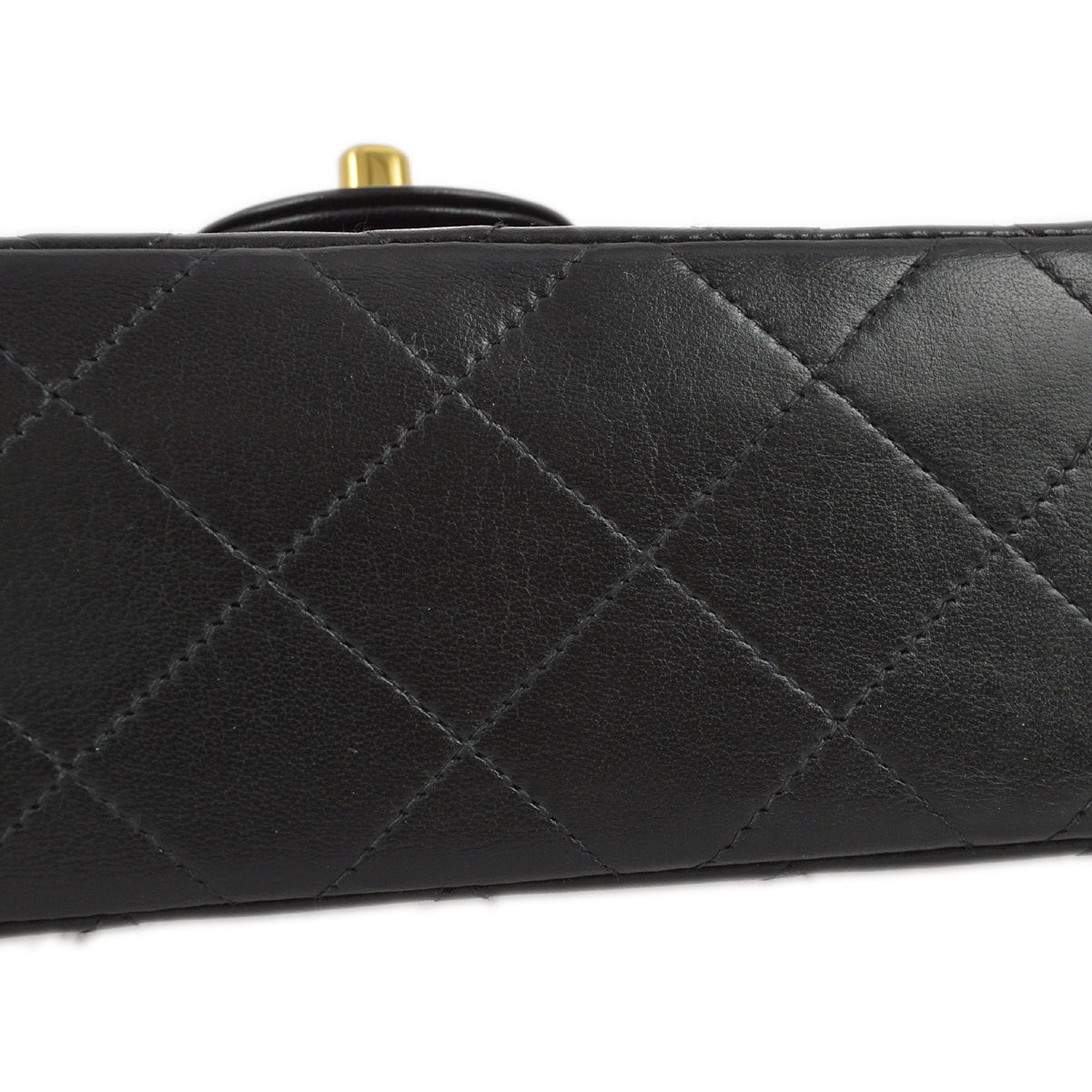 Chanel 1991-1994 Black Lambskin Mini Classic Square Flap Bag 17