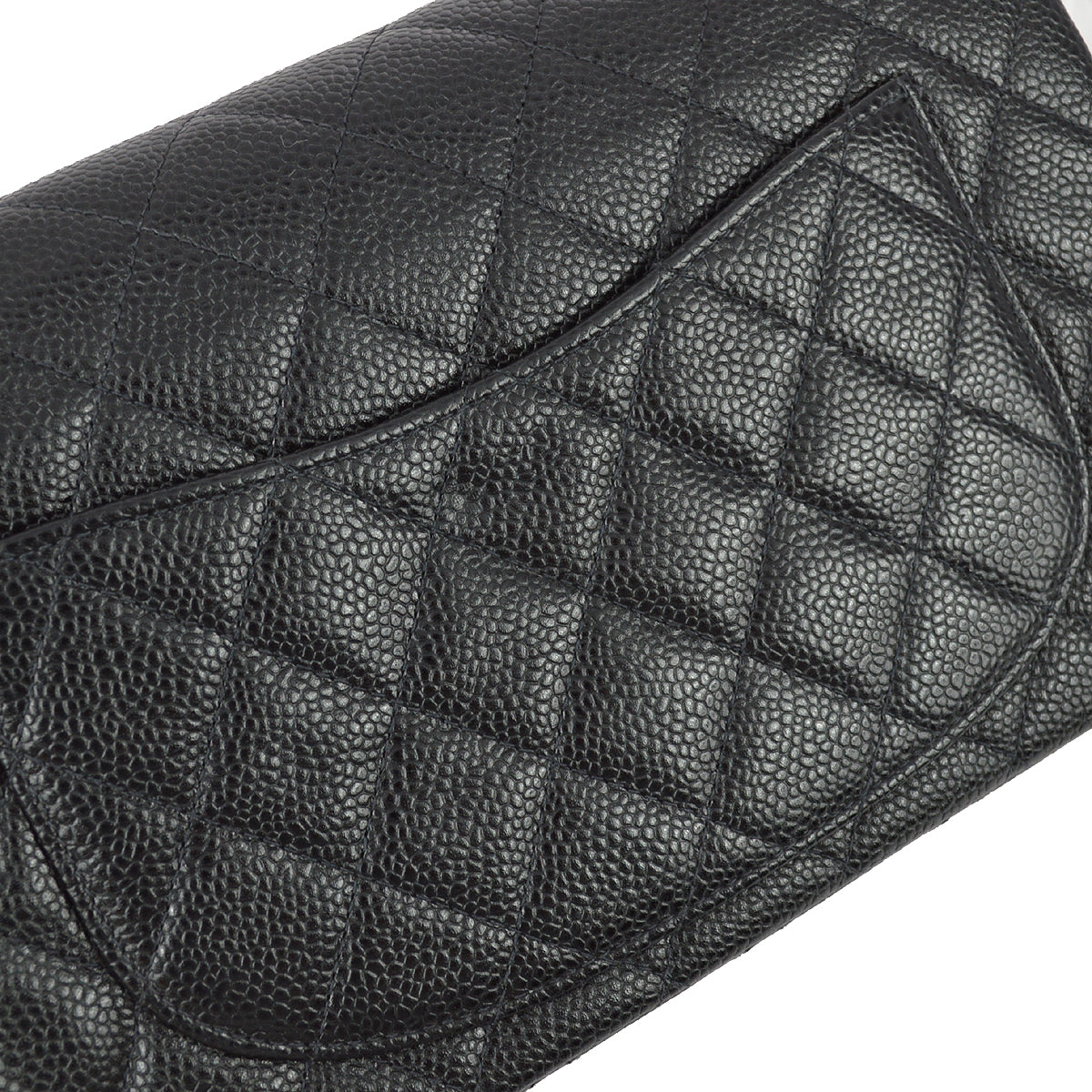 Chanel 2000-2001 Black Caviar Small Classic Double Flap Bag SHW