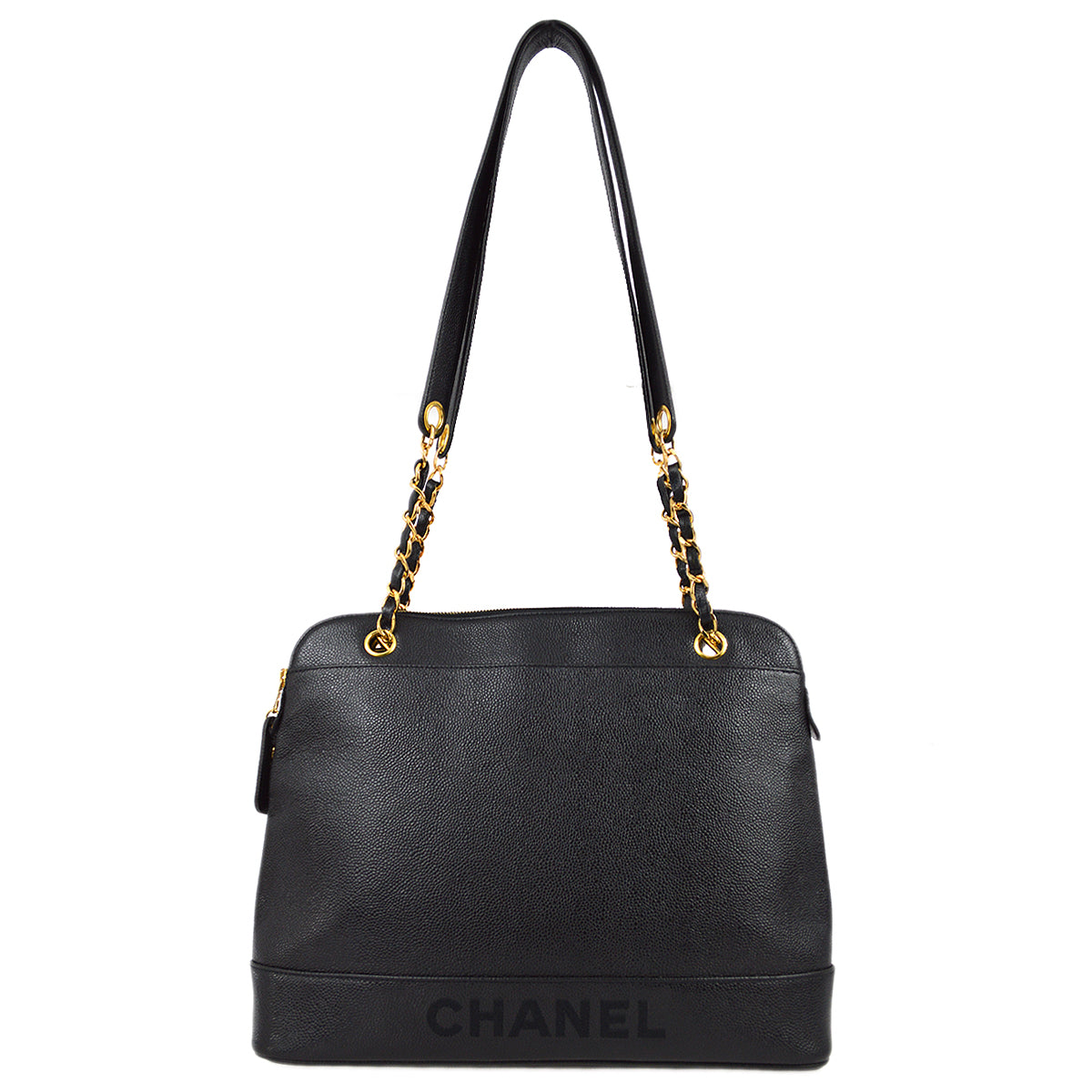 Chanel 1996-1997 Black Caviar Shoulder Tote