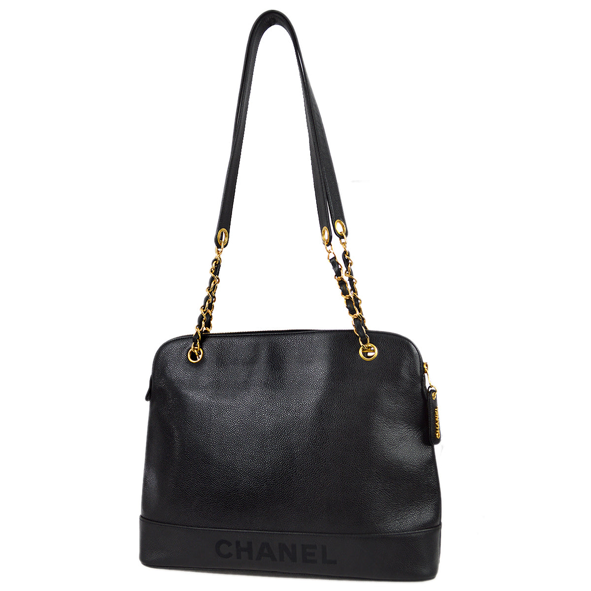 Chanel 1996-1997 Black Caviar Shoulder Tote