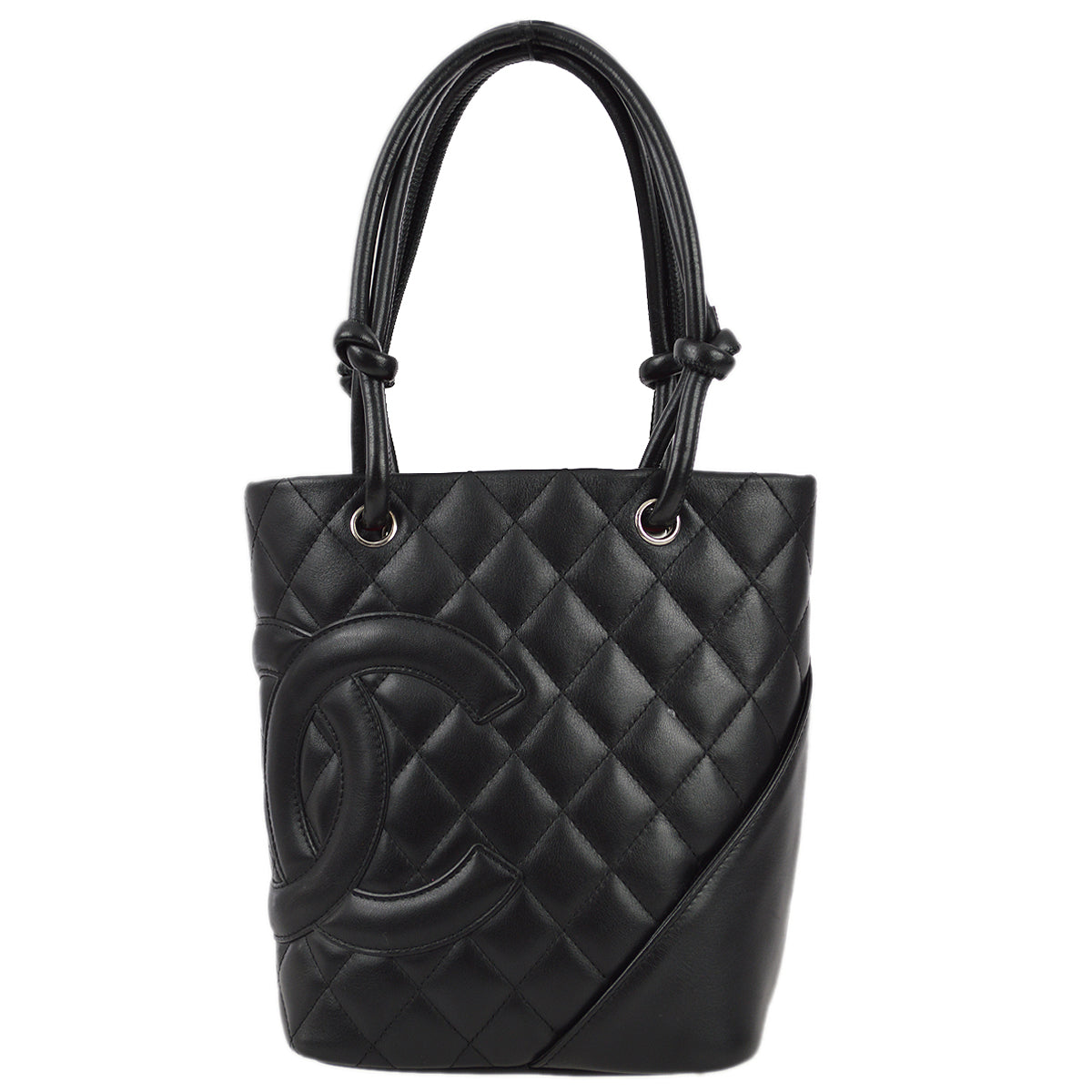 Chanel 2004-2005 Black Calfskin Cambon Ligne Tote Handbag
