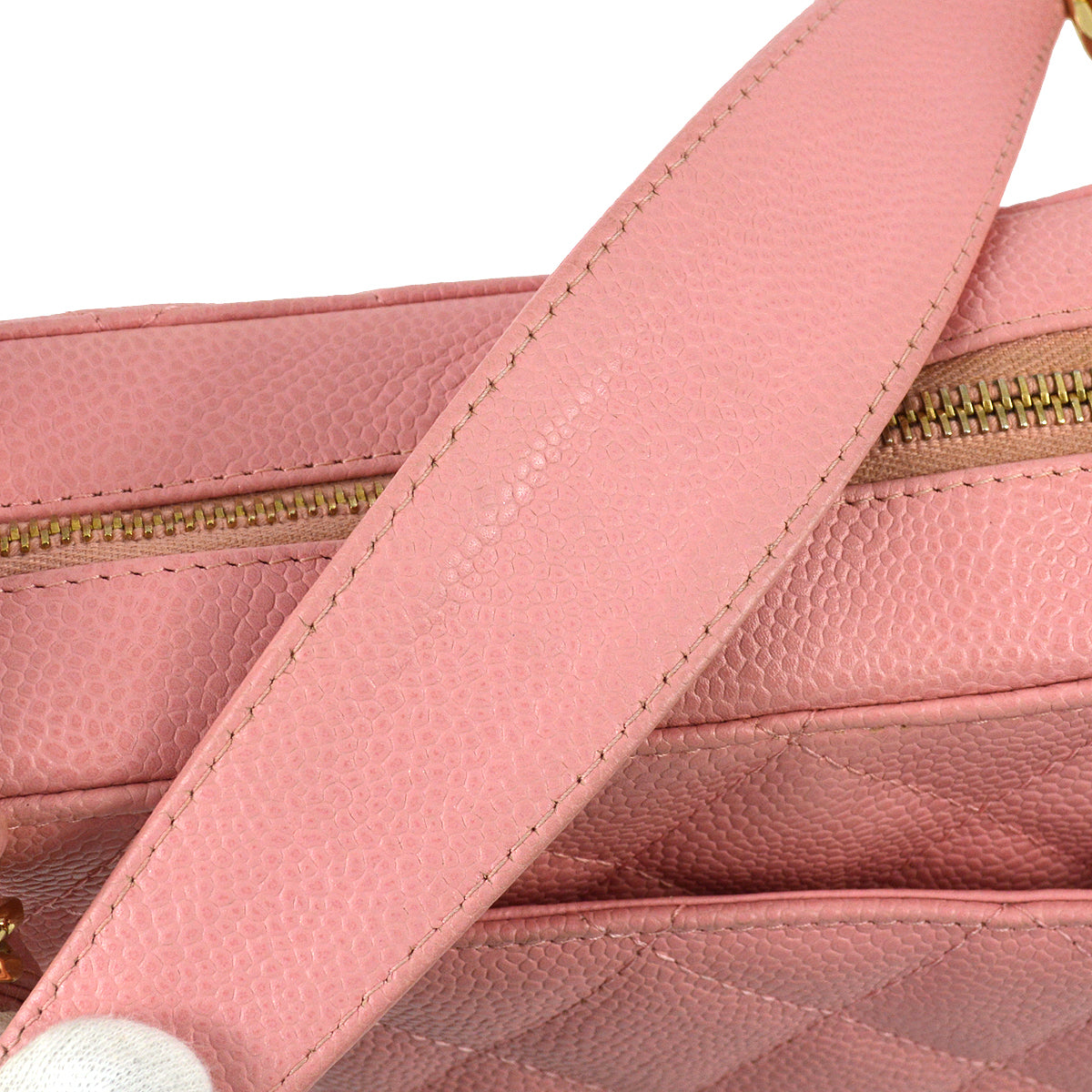 Chanel 2003-2004 Pink Caviar Hobo Shoulder Bag
