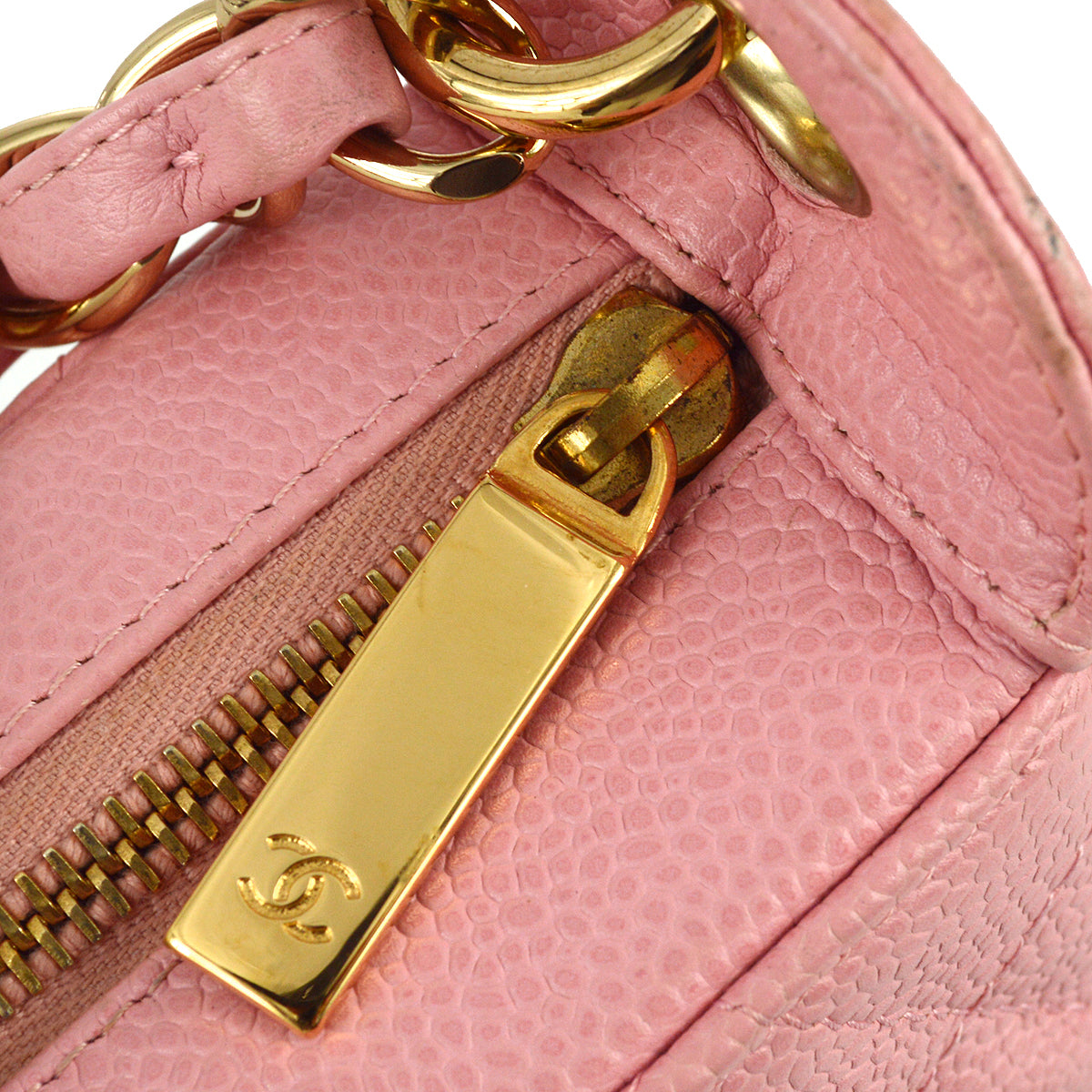 Chanel 2003-2004 Pink Caviar Hobo Shoulder Bag
