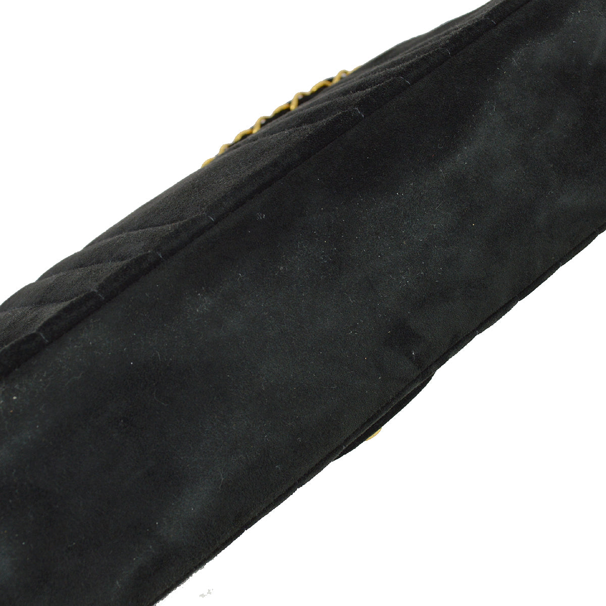 Chanel 1991-1994 Black Suede Medium Vertical Stitch Single Flap Bag