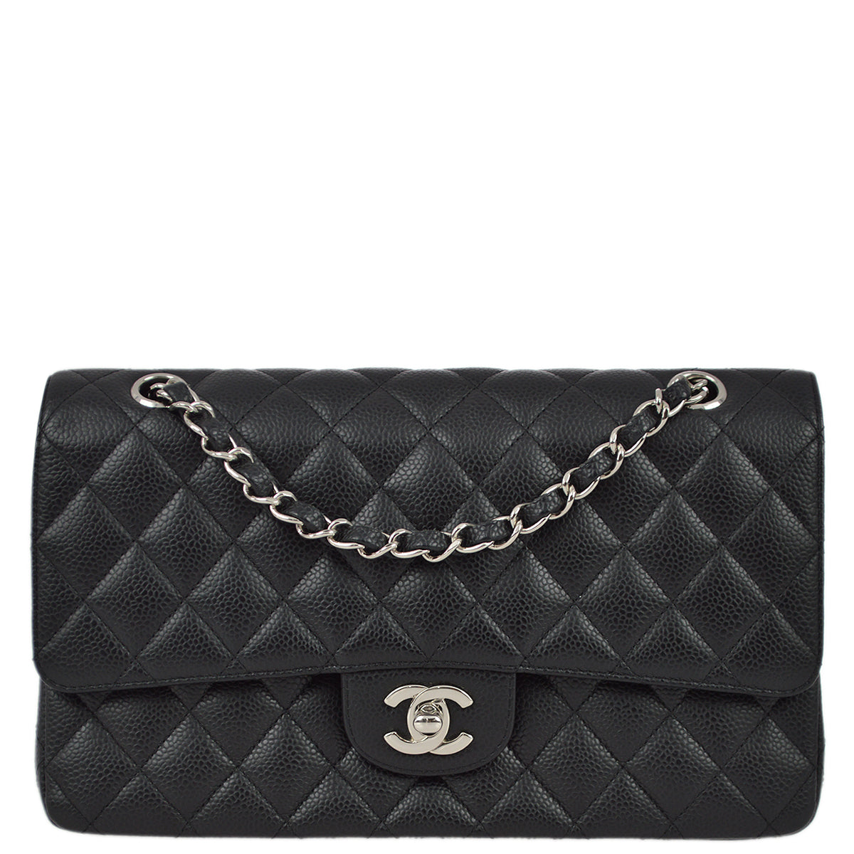 Chanel 2006-2008 Black Caviar Medium Classic Double Flap Bag SHW