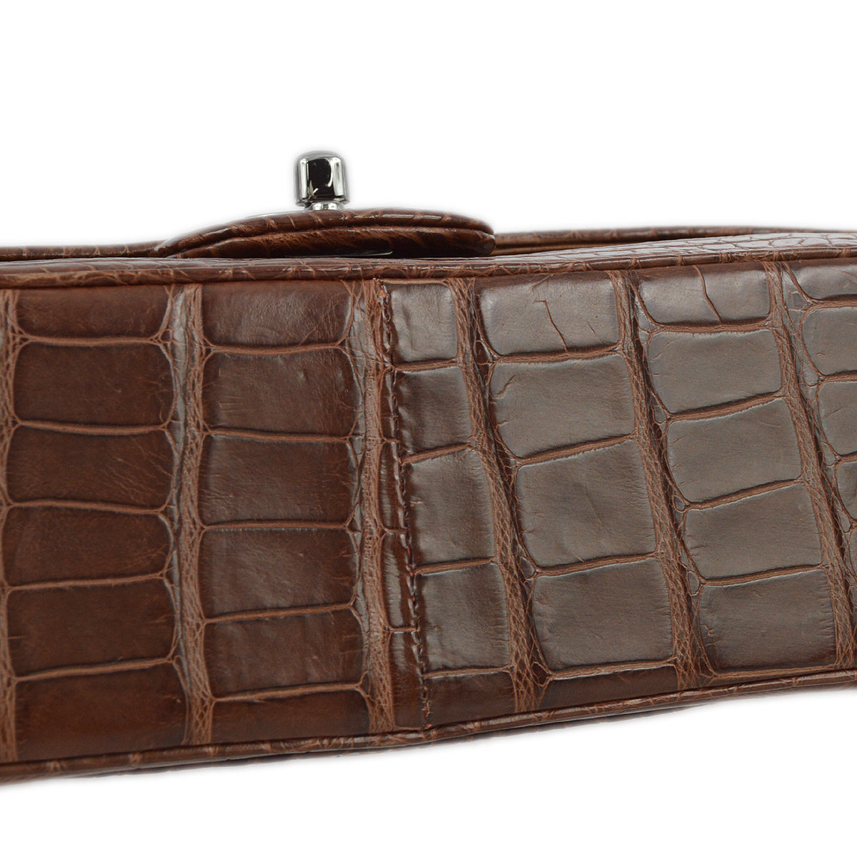 Chanel * 2001-2003 Brown Crocodile Medium Classic Double Flap SHW