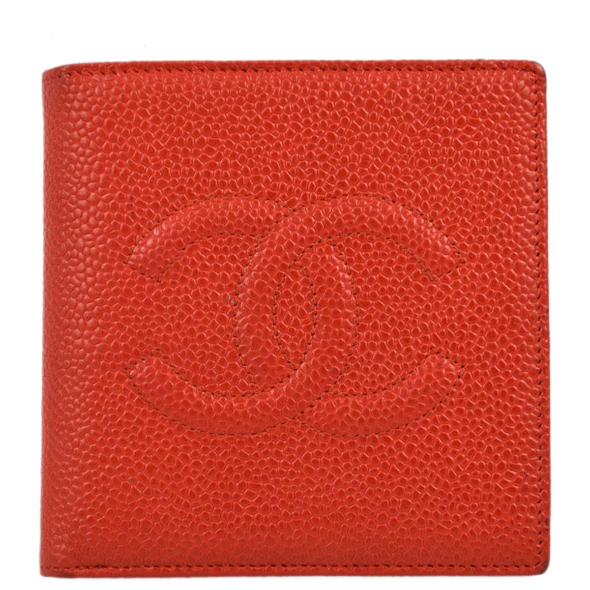 Chanel 1997-1999 Red Caviar Timeless Bifold Wallet