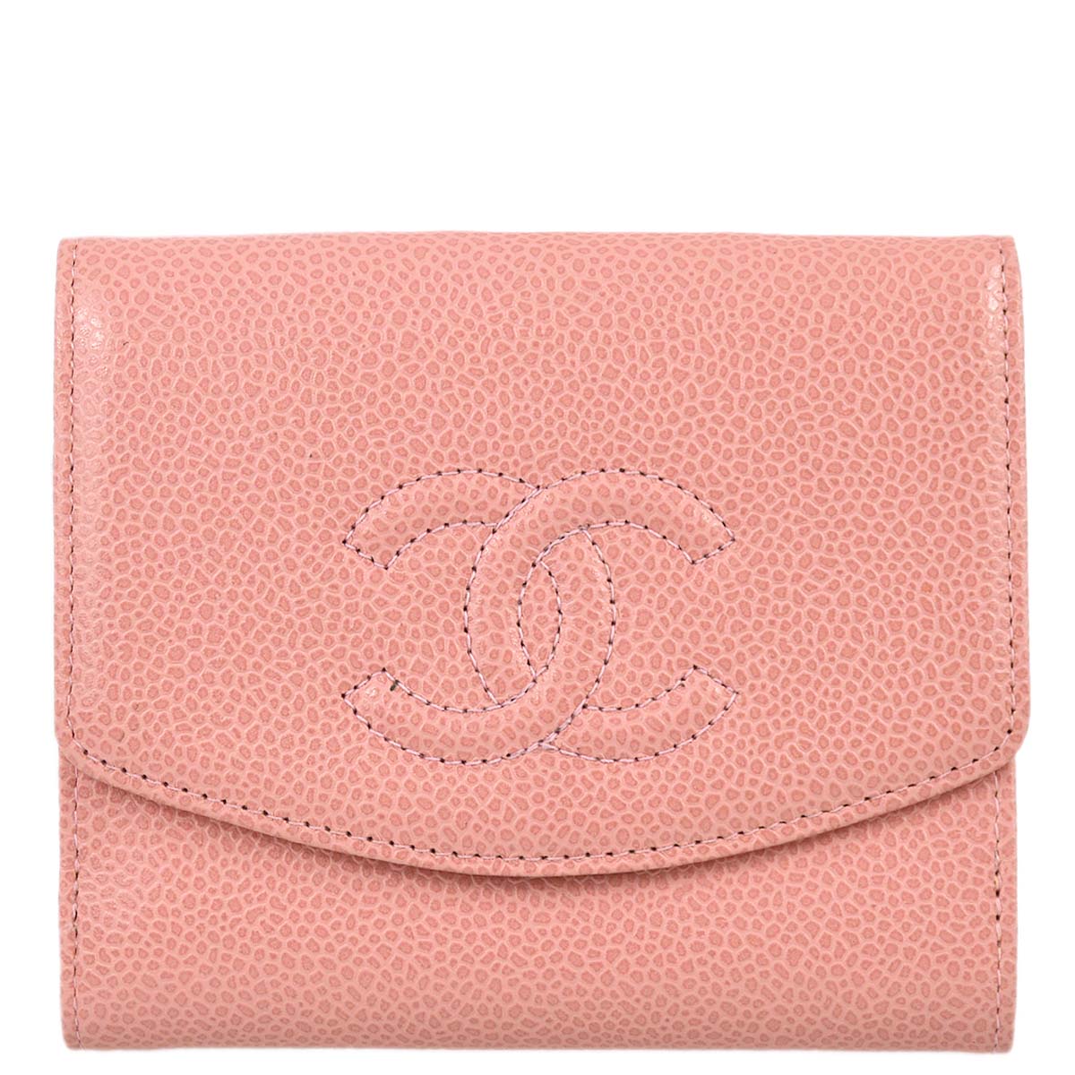 Chanel 2003-2004 Pink Caviar Timeless Bifold Wallet