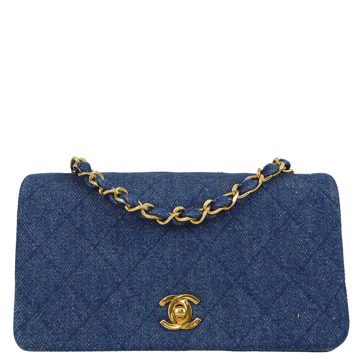 Chanel * 1989-1999 Denim Turnlock Mini Full Flap Bag