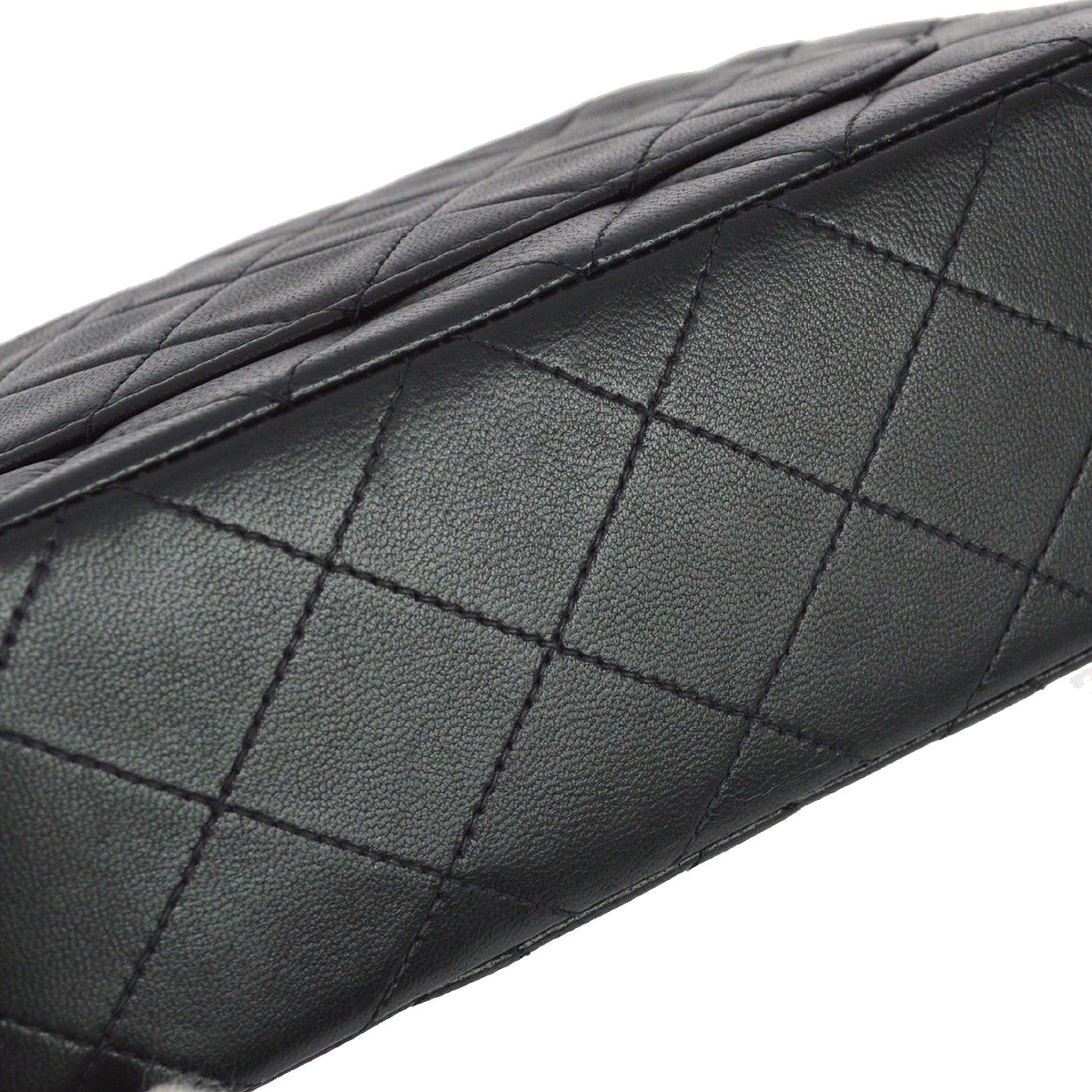 Chanel 1991-1994 Black Lambskin Mini Classic Square Flap Bag 17